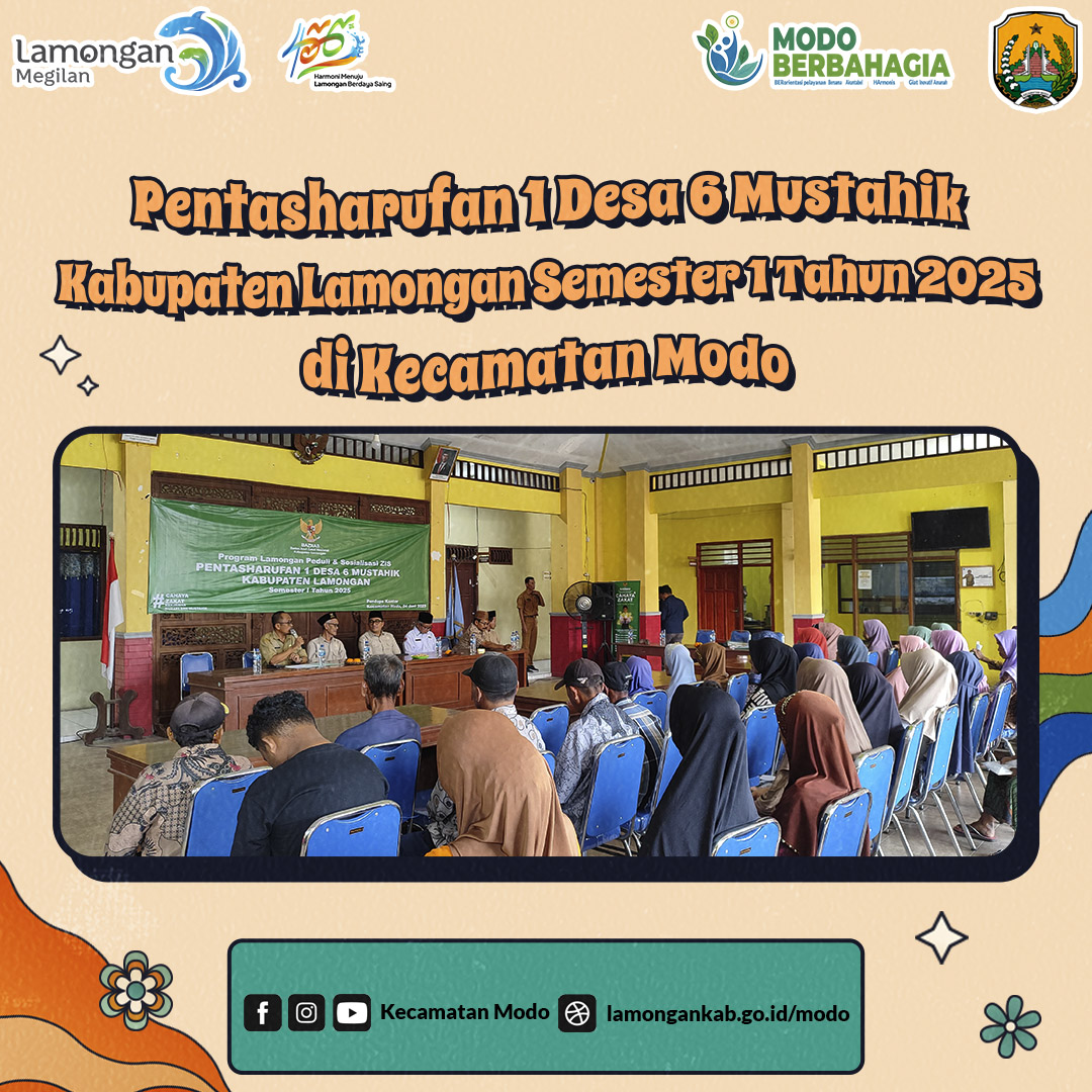 Foto: PENTASHARUFAN 1 DESA 6 MUSTAHIK KABUPATEN LAMONGAN SEMESTER 1 TAHUN 2025 DI KECAMATAN MODO