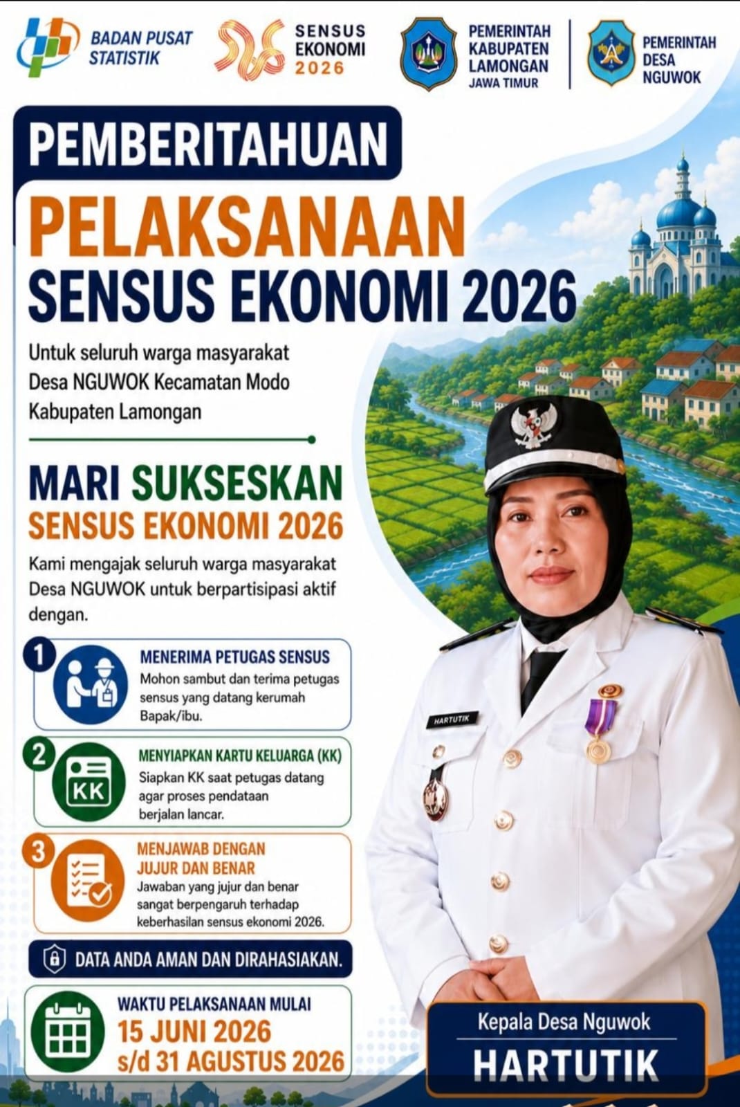Foto: Pemberitahuan Pelaksanaan Sensus Ekonomi 2026 di Desa Nguwok
