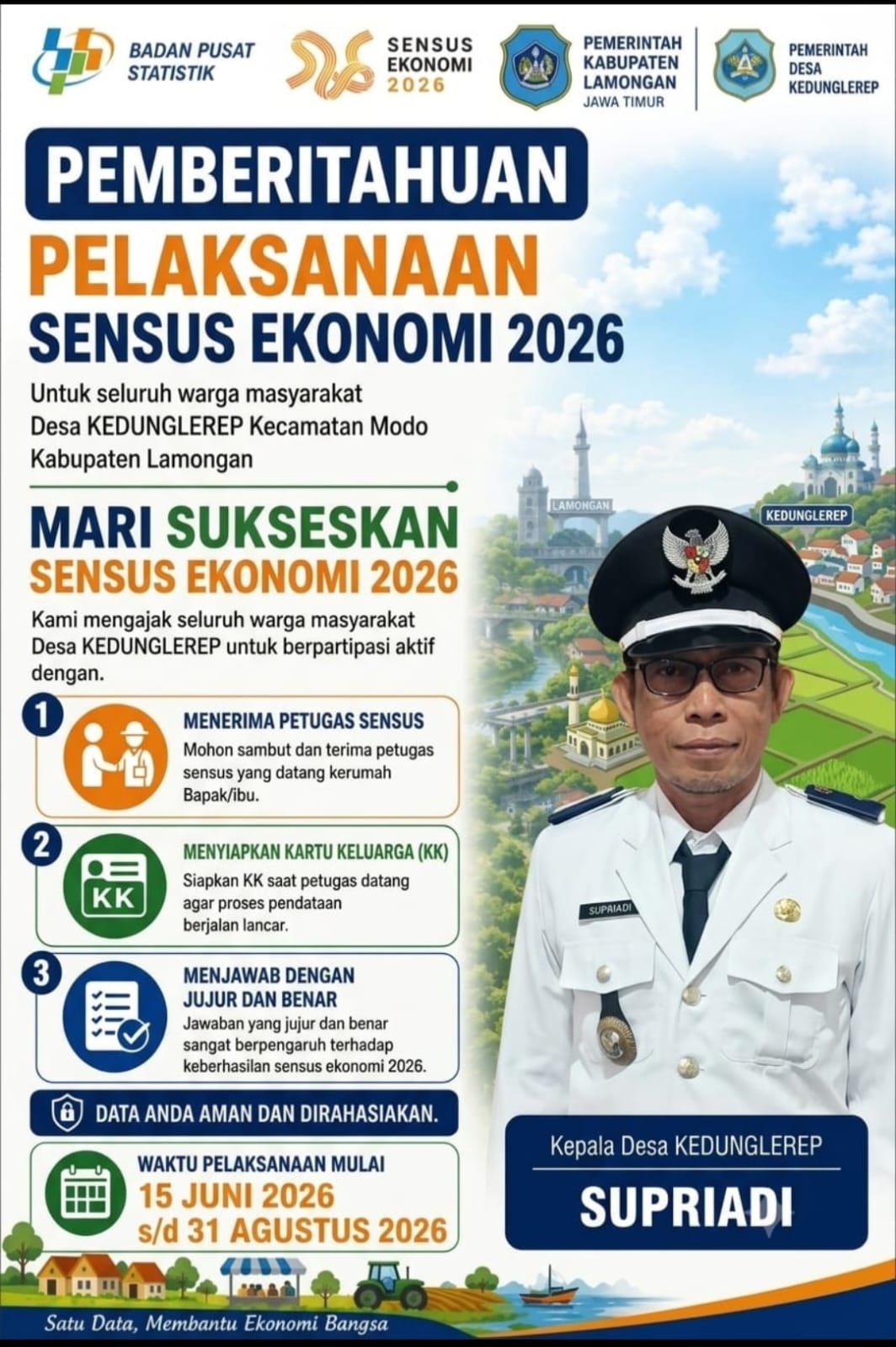 Foto: Pemberitahuan Pelaksanaan Sensus Ekonomi 2026 di Desa Kedunglerep
