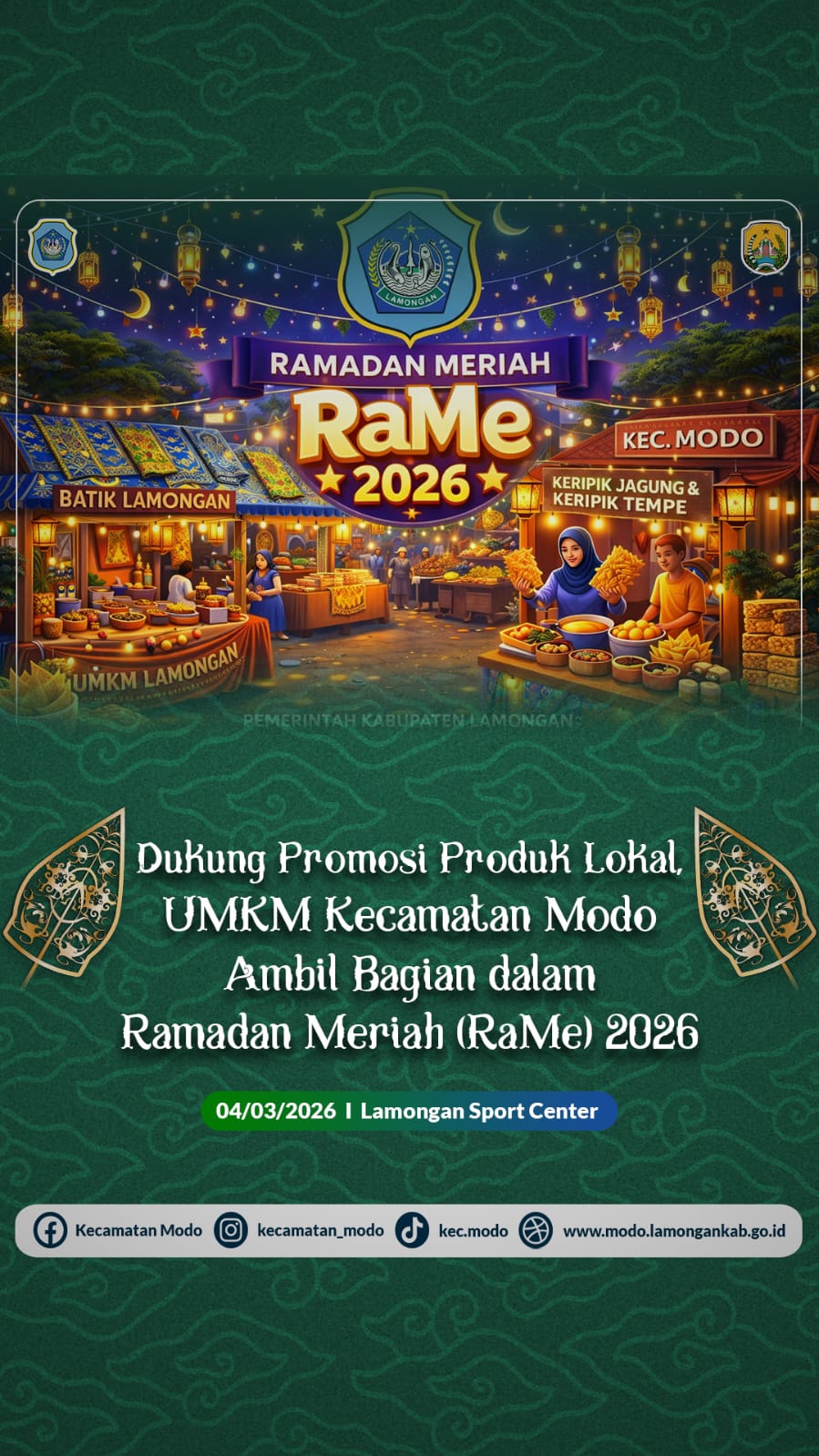 Foto: Dukung Promosi Produk Lokal, UMKM Kecamatan Modo Ambil Bagian dalam Ramadan Meriah (RaMe) 2026