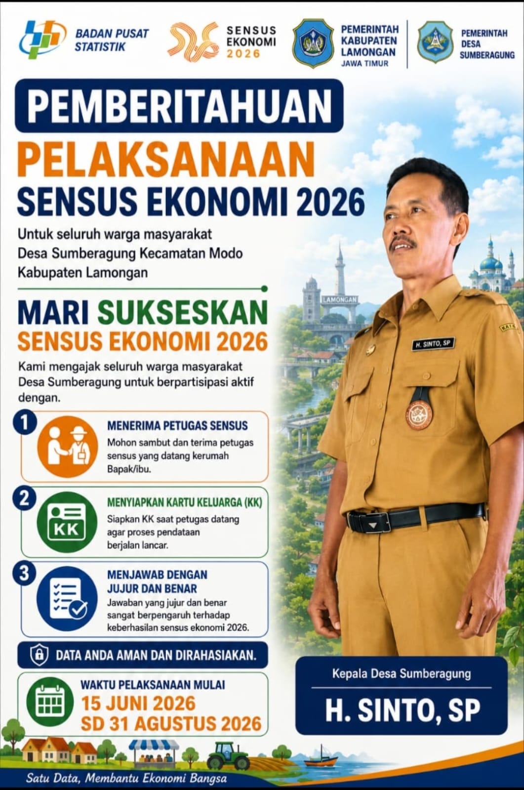 Foto: Pemberitahuan Pelaksanaan Sensus Ekonomi 2026 di Desa Sumberagung