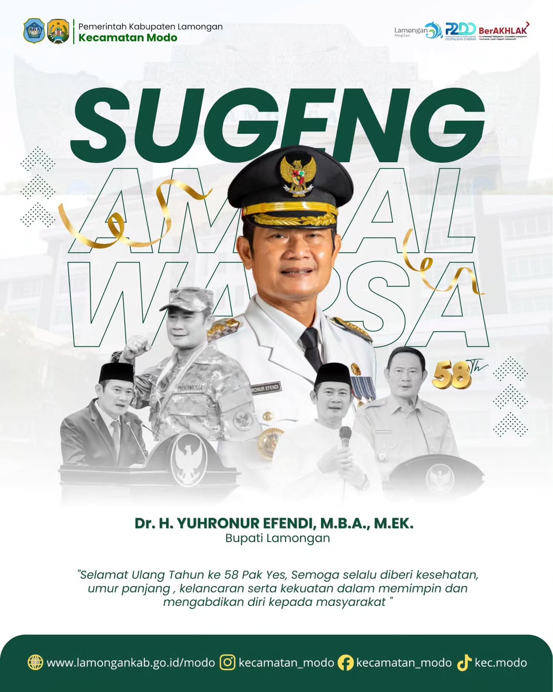Foto: Sugeng Ambal Warsa Bapak Bupati Lamongan ke 58