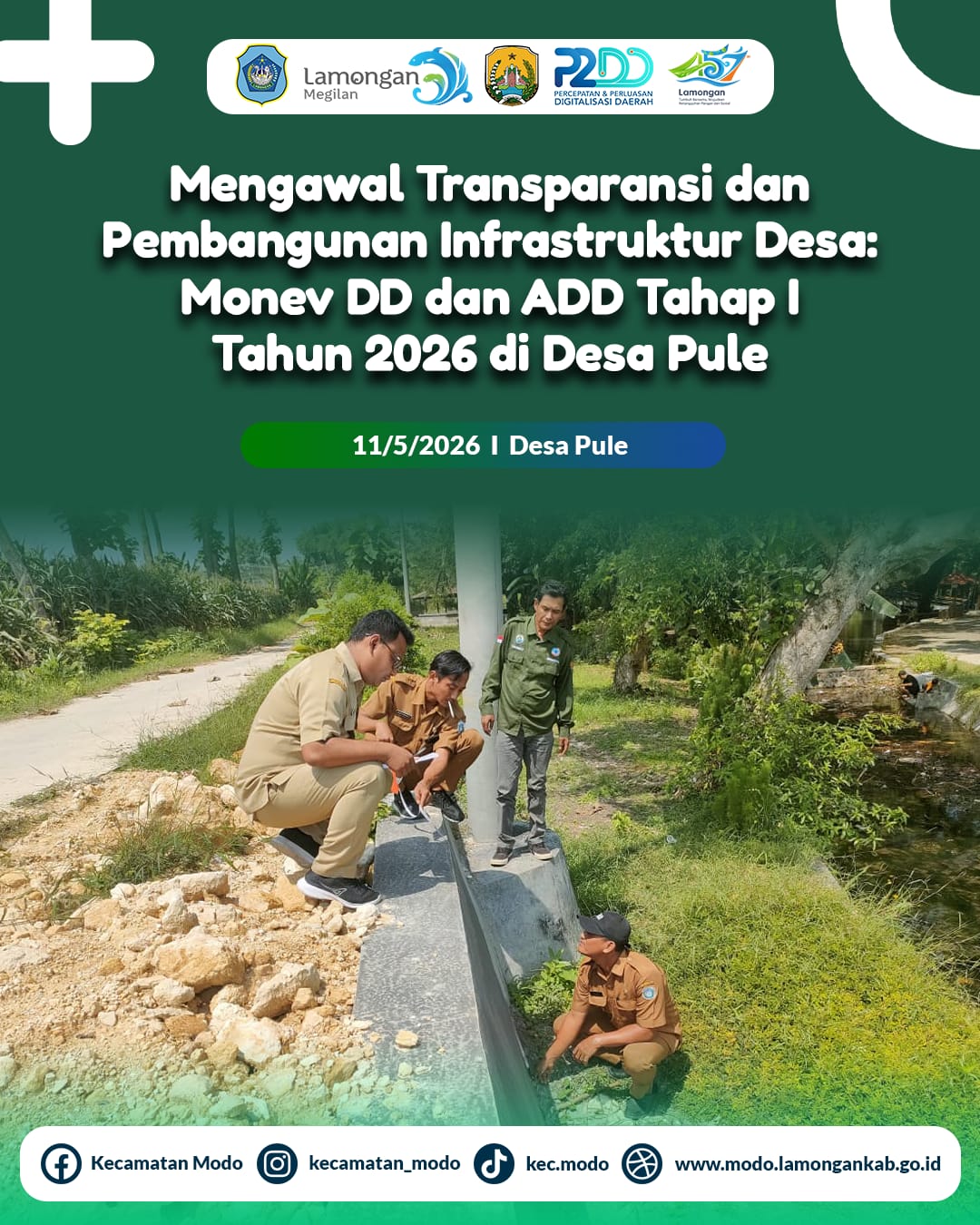 Foto: Mengawal Transparansi dan Pembangunan Infrastruktur Desa: Monitoring dan Evaluasi DD & ADD Tahap I Tahun 2026 di Desa Pule Kecamatan Modo