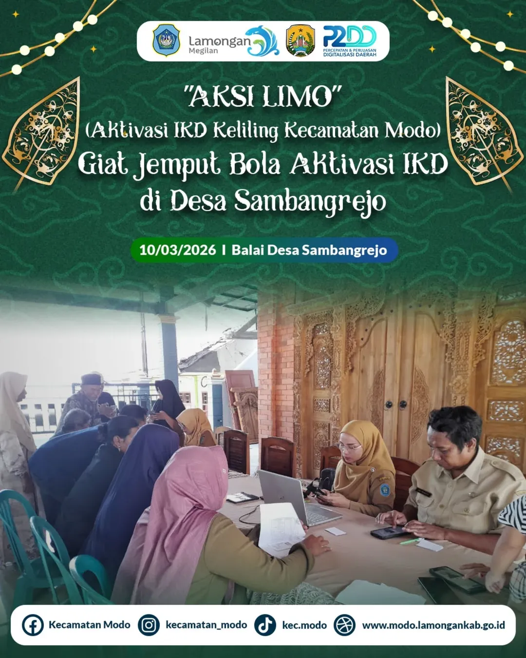 Foto: Giat Jemput Bola Aktivasi IKD di Desa Sambangrejo