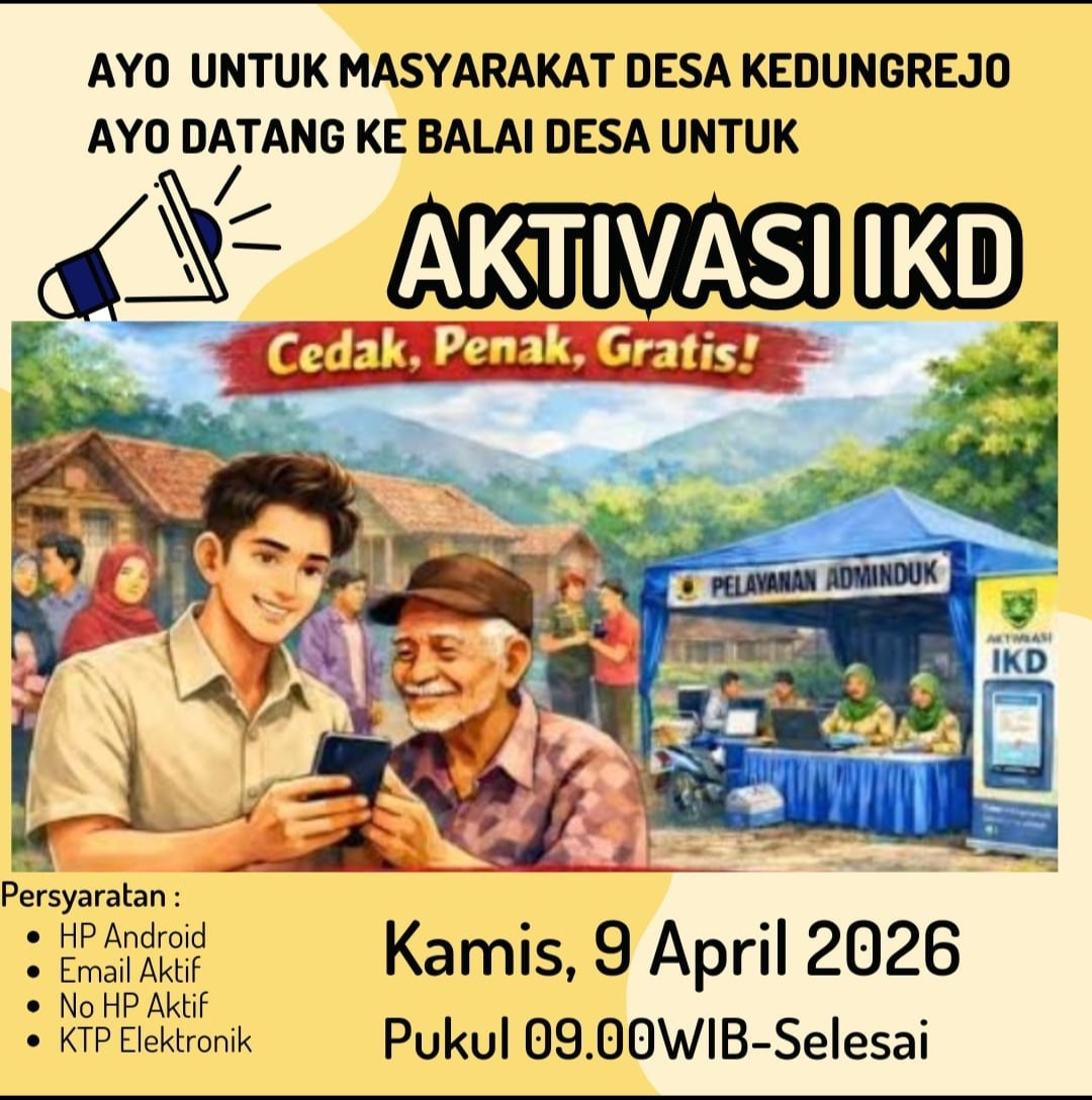 Foto: Jadwal Aktivasi Identitas Kependudukan Digital (IKD) di Desa Kedungrejo