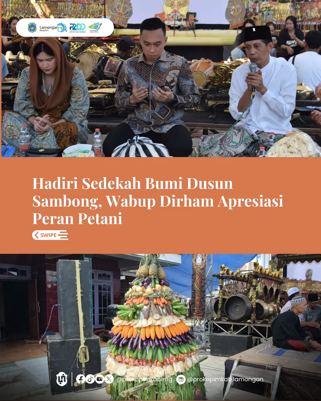 Foto: Hadiri Sedekah Bumi Dusun Sambong, Wabup Dirham Apresiasi Peran Petani