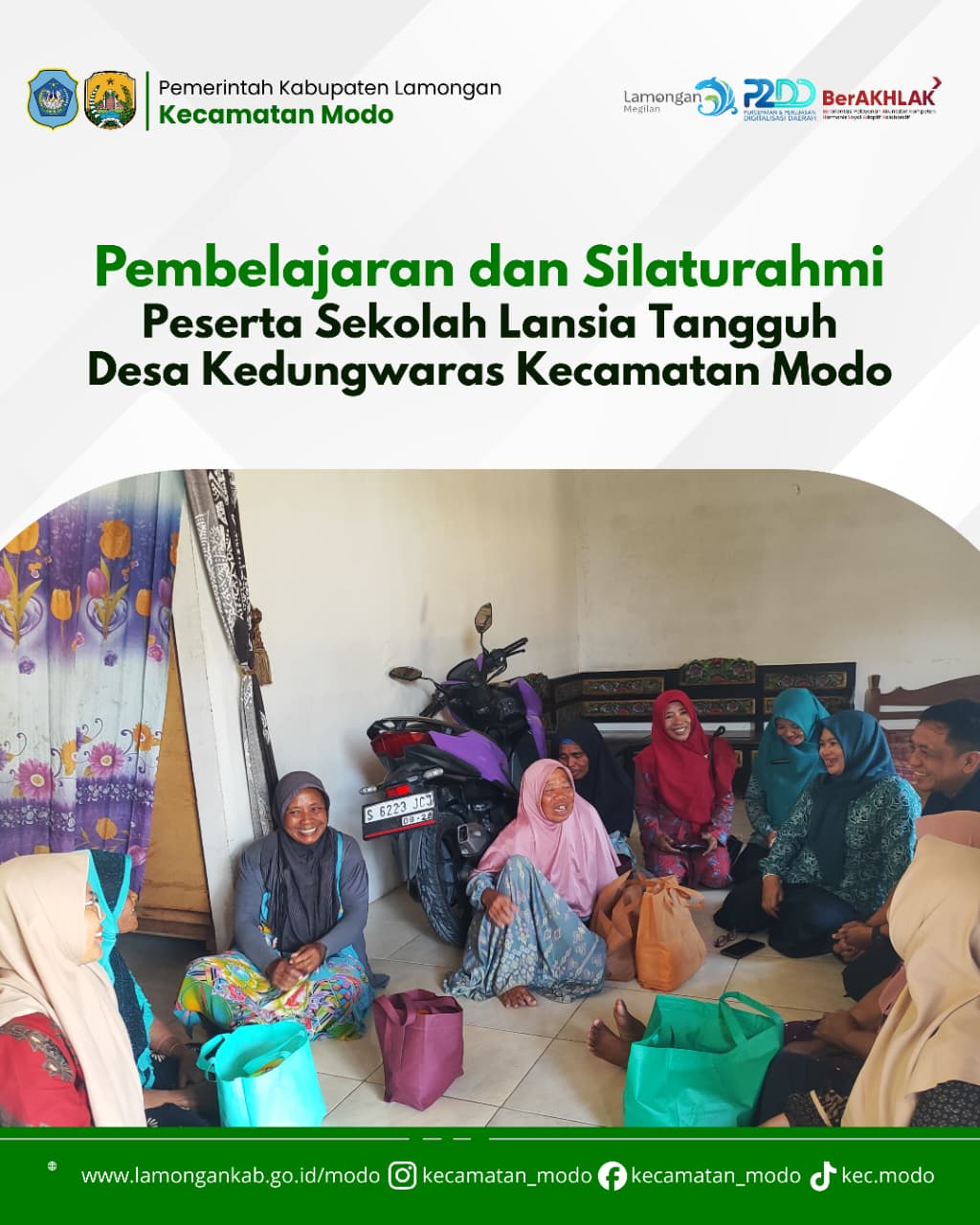 Foto: Pembelajaran dan Silaturahmi Peserta Sekolah Lansia Tangguh Desa Kedungwaras Kecamatan Modo
