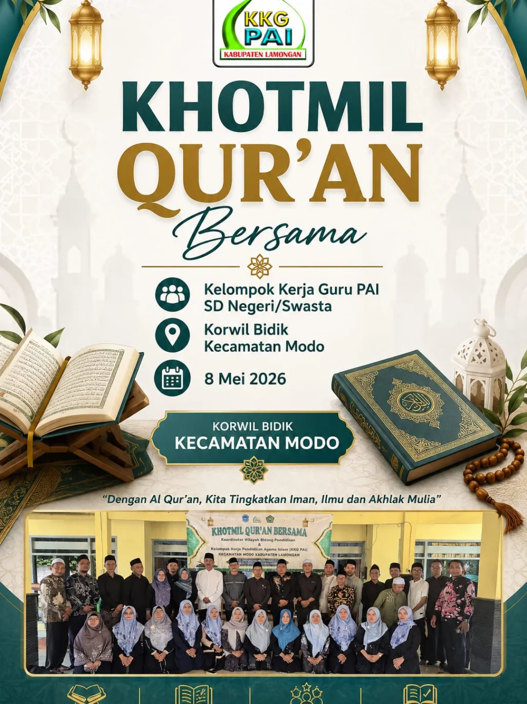 Foto: Khotmil Qur'an bersama KGG PAI Korwil Bidang Pendidikan Kec. Modo