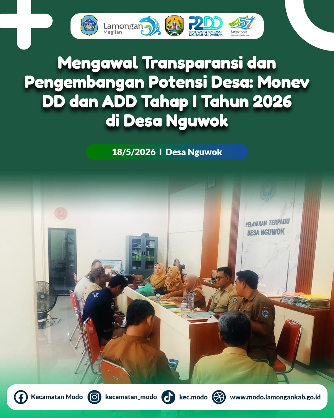 Foto: Mengawal Transparansi dan Pengembangan Potensi Desa: Monitoring dan Evaluasi DD & ADD Tahap I Tahun 2026 di Desa Nguwok Kecamatan Modo