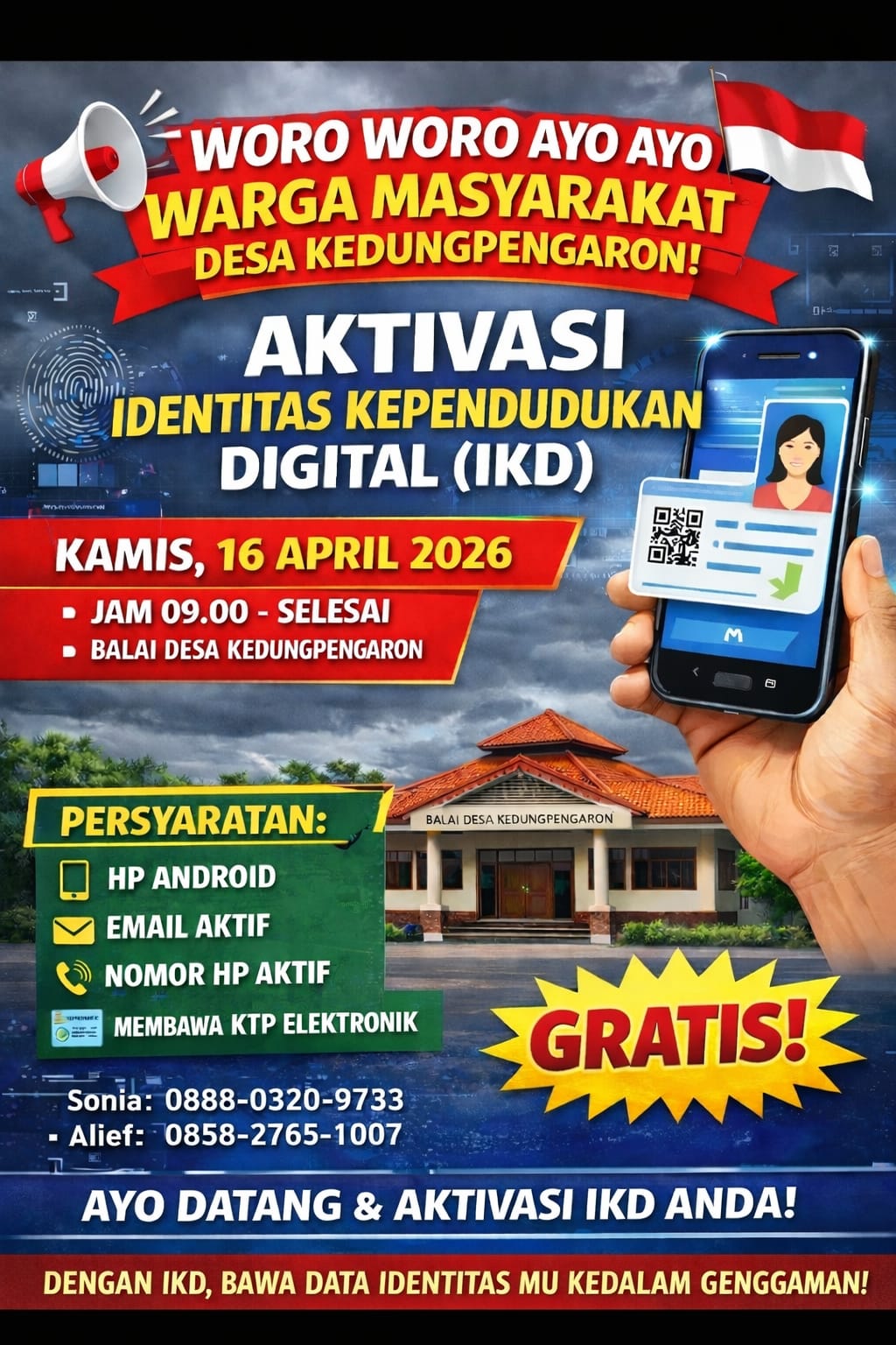 Foto: Jadwal Aktivasi Identitas Kependudukan Digital (IKD) di Desa Kedungpengaron
