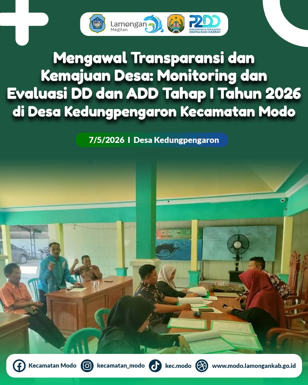 Foto: Mengawal Transparansi dan Kemajuan Desa: Monitoring dan Evaluasi DD & ADD Tahap I Tahun 2026 di Desa Kedungpengaron Kecamatan Modo