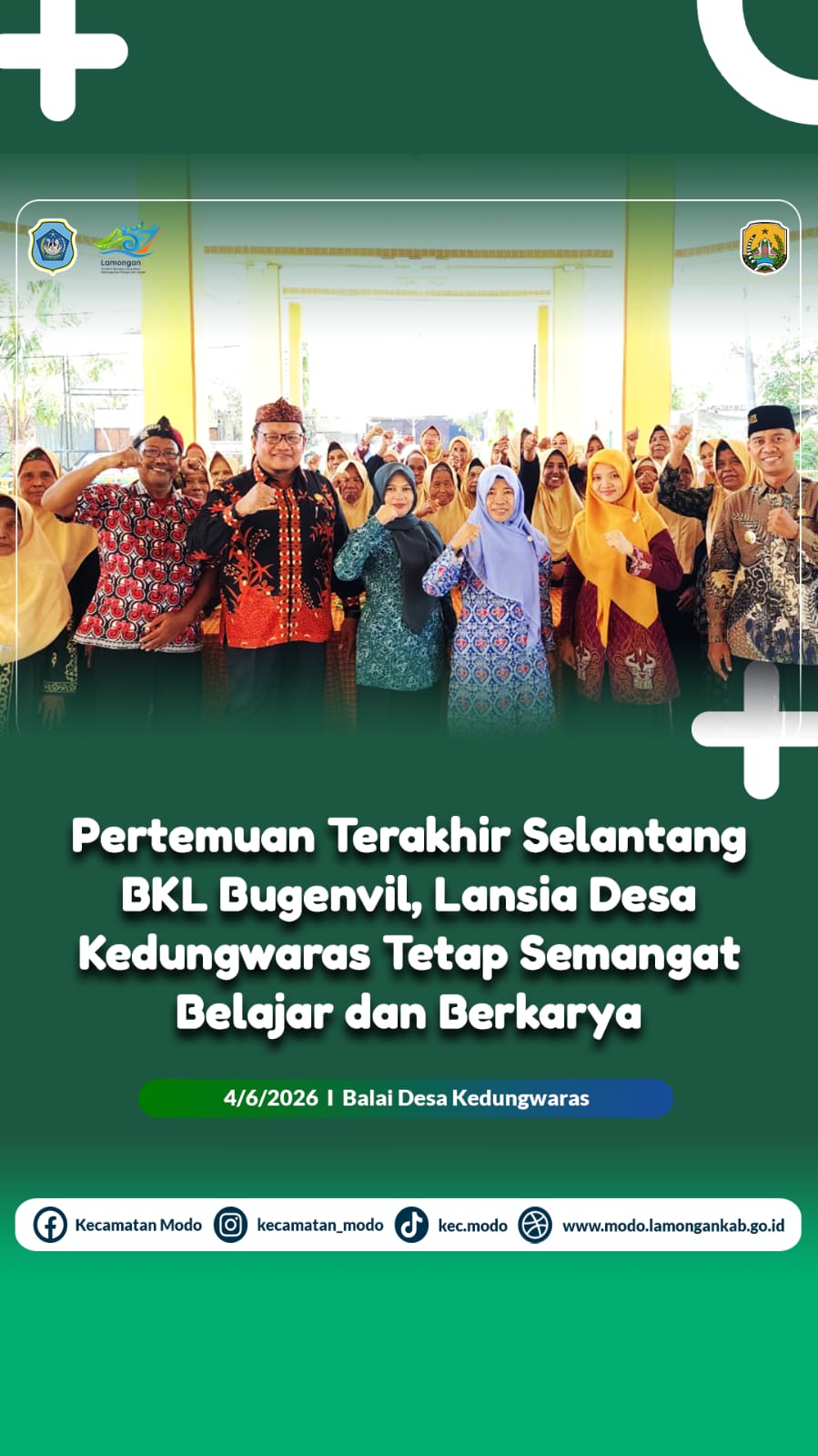 Foto: Pertemuan Terakhir Selantang BKL Bugenvil, Lansia Desa Kedungwaras Tetap Semangat Belajar dan Berkarya