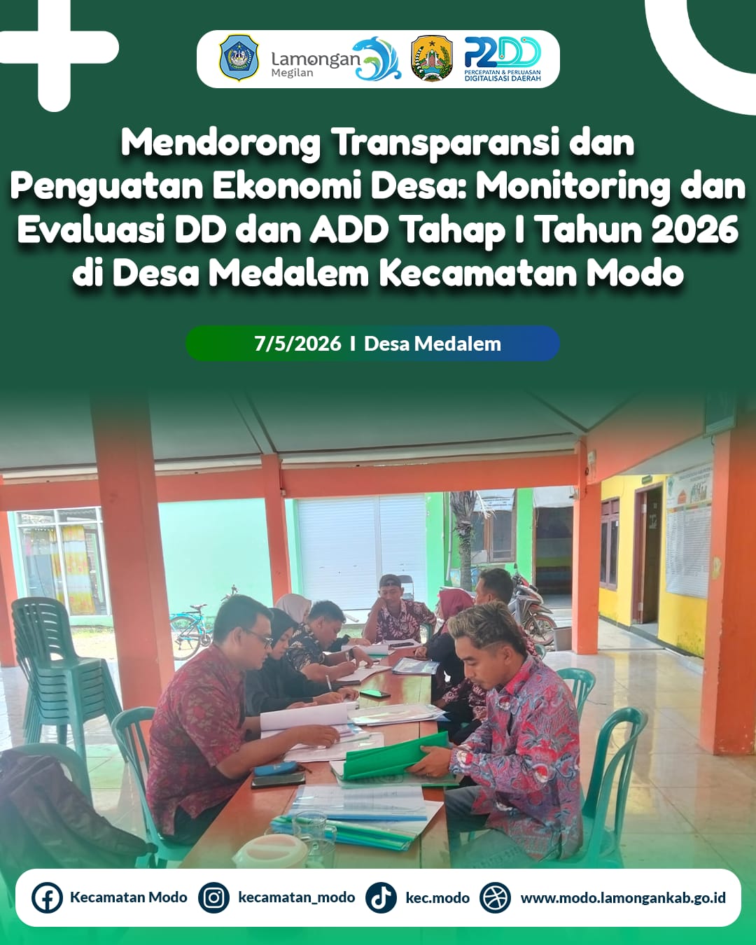 Foto: Mendorong Transparansi dan Penguatan Ekonomi Desa: Monitoring dan Evaluasi DD & ADD Tahap I Tahun 2026 di Desa Medalem Kecamatan Modo