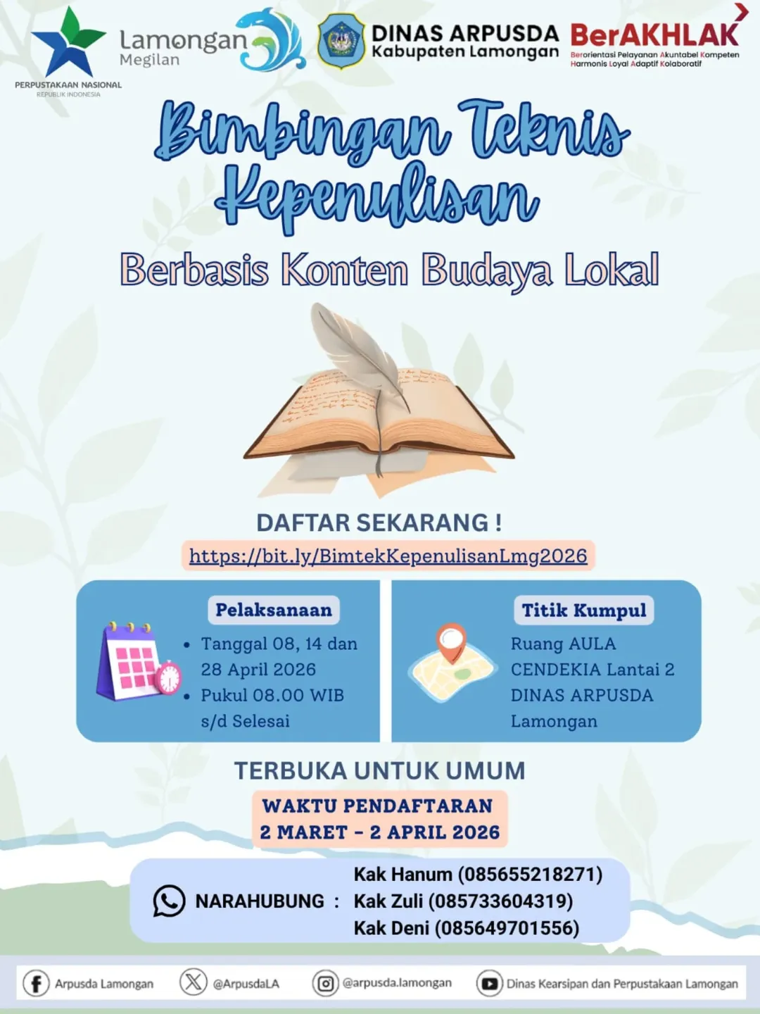 Foto: BIMTEK KEPENULISAN BERBASIS KONTEN BUDAYA LOKAL KABUPATEN LAMONGAN