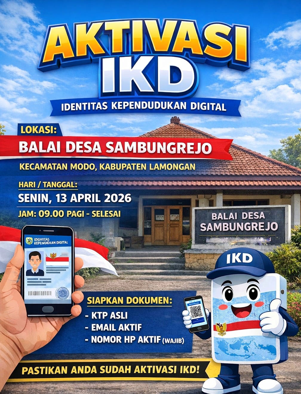 Foto: Jadwal Aktivasi Identitas Kependudukan Digital (IKD) di Desa Sambungrejo