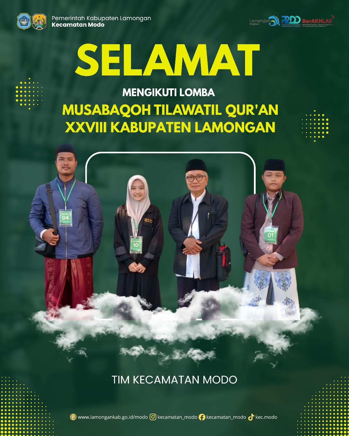 Foto: Peserta Lomba Musabaqoh Tilawatil Qur’an (MTQ) XXVIII Kabupaten Lamongan dari Kecamatan Modo