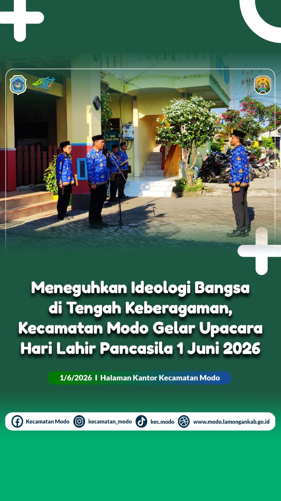 Foto: Meneguhkan Ideologi Bangsa di Tengah Keberagaman, Kecamatan Modo Gelar Upacara Hari Lahir Pancasila 1 Juni 2026