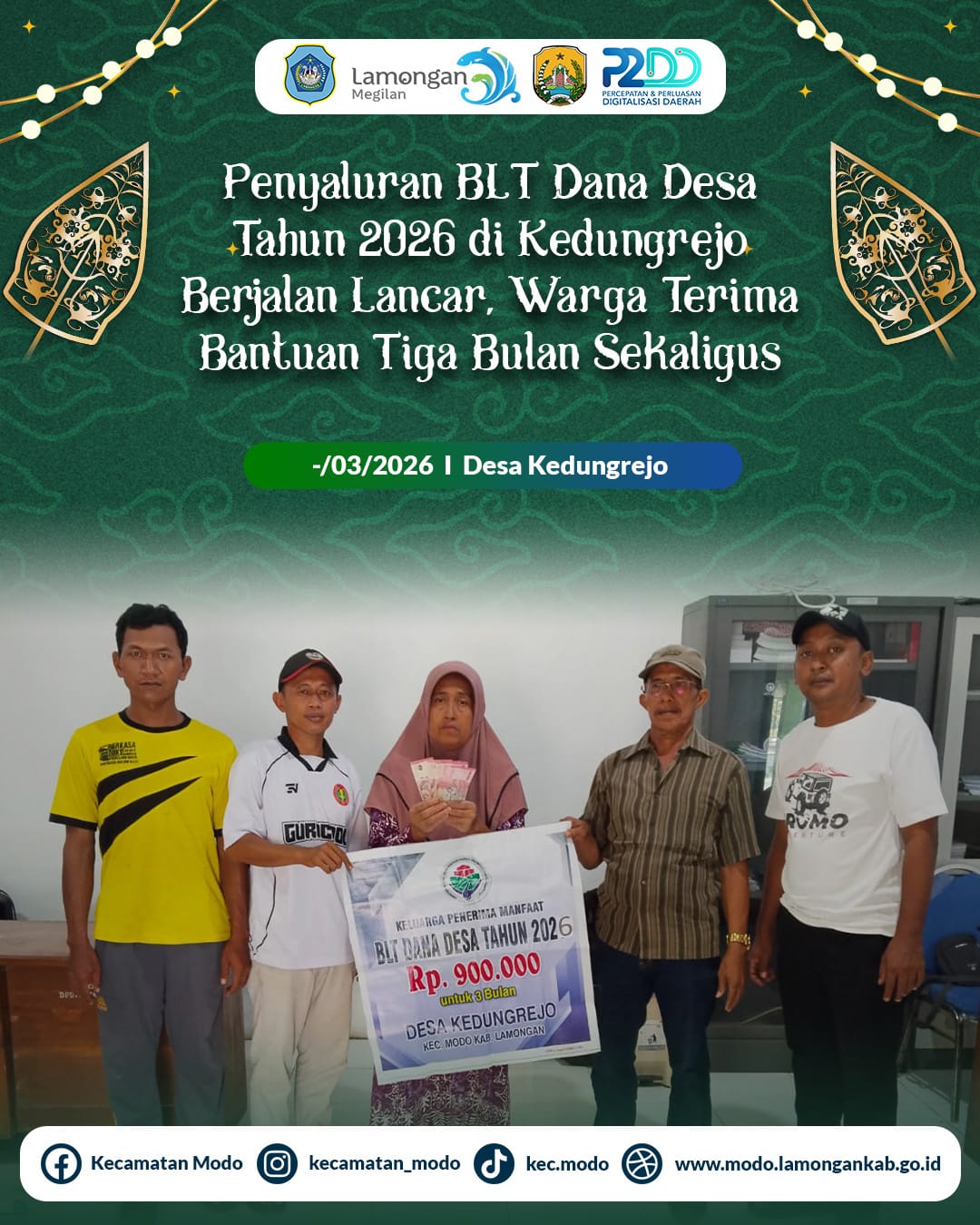 Foto: Penyaluran BLT Dana Desa Tahun 2026 di Desa Kedungrejo