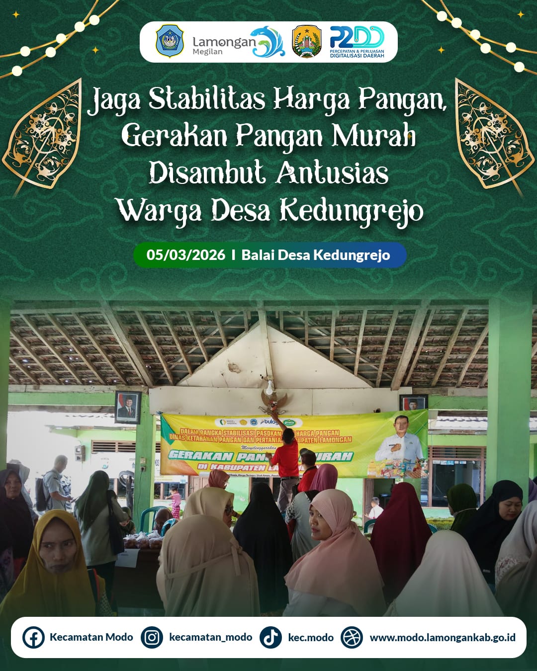 Foto: Jaga Stabilitas Harga Pangan, Gerakan Pangan Murah Disambut Antusias Warga Desa Kedungrejo