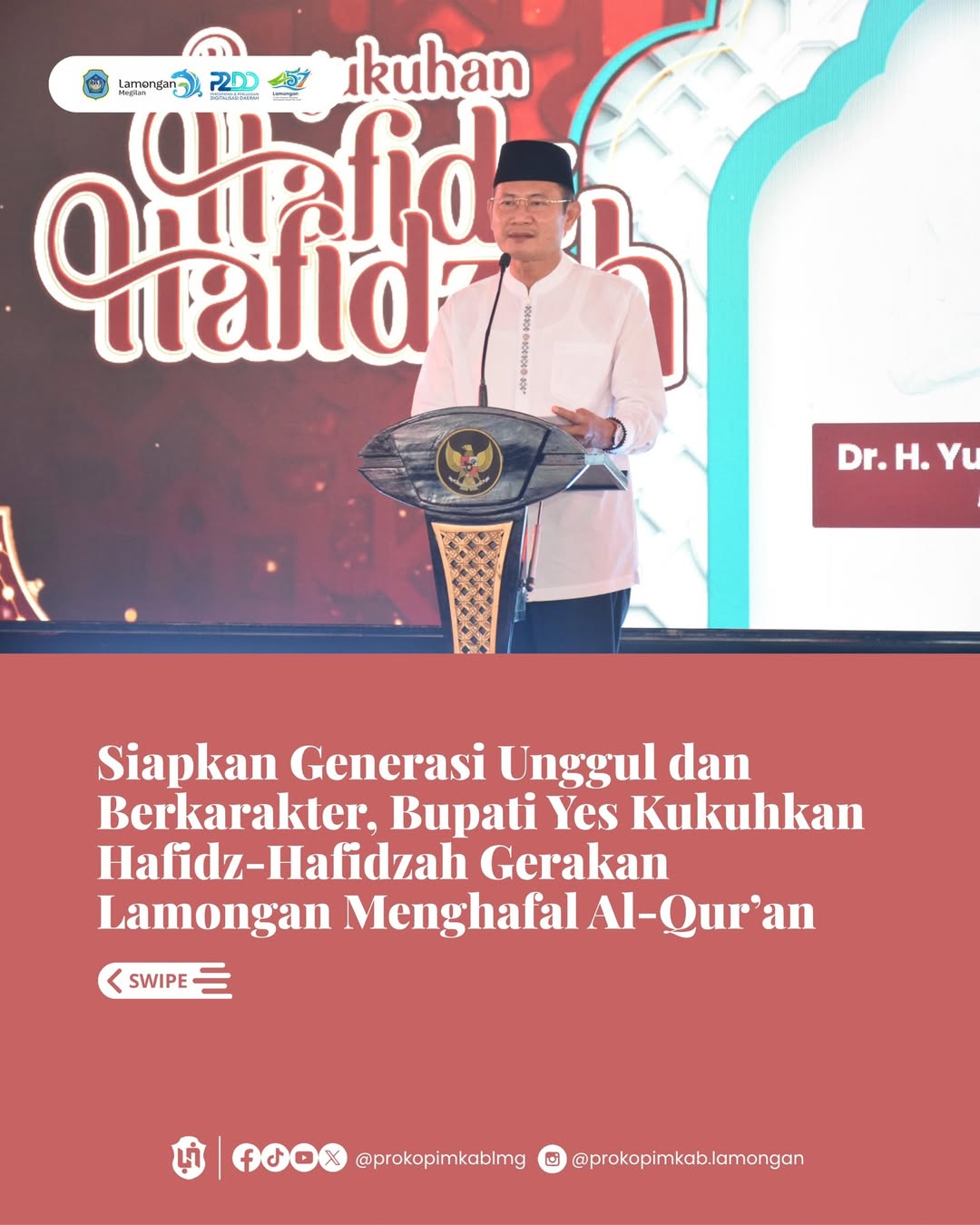 Foto: Siapkan Generasi Unggul dan Berkarakter, Bupati Yes Kukuhkan Hafidz-Hafidzah Gerakan Lamongan Menghafal Al-Qur’an