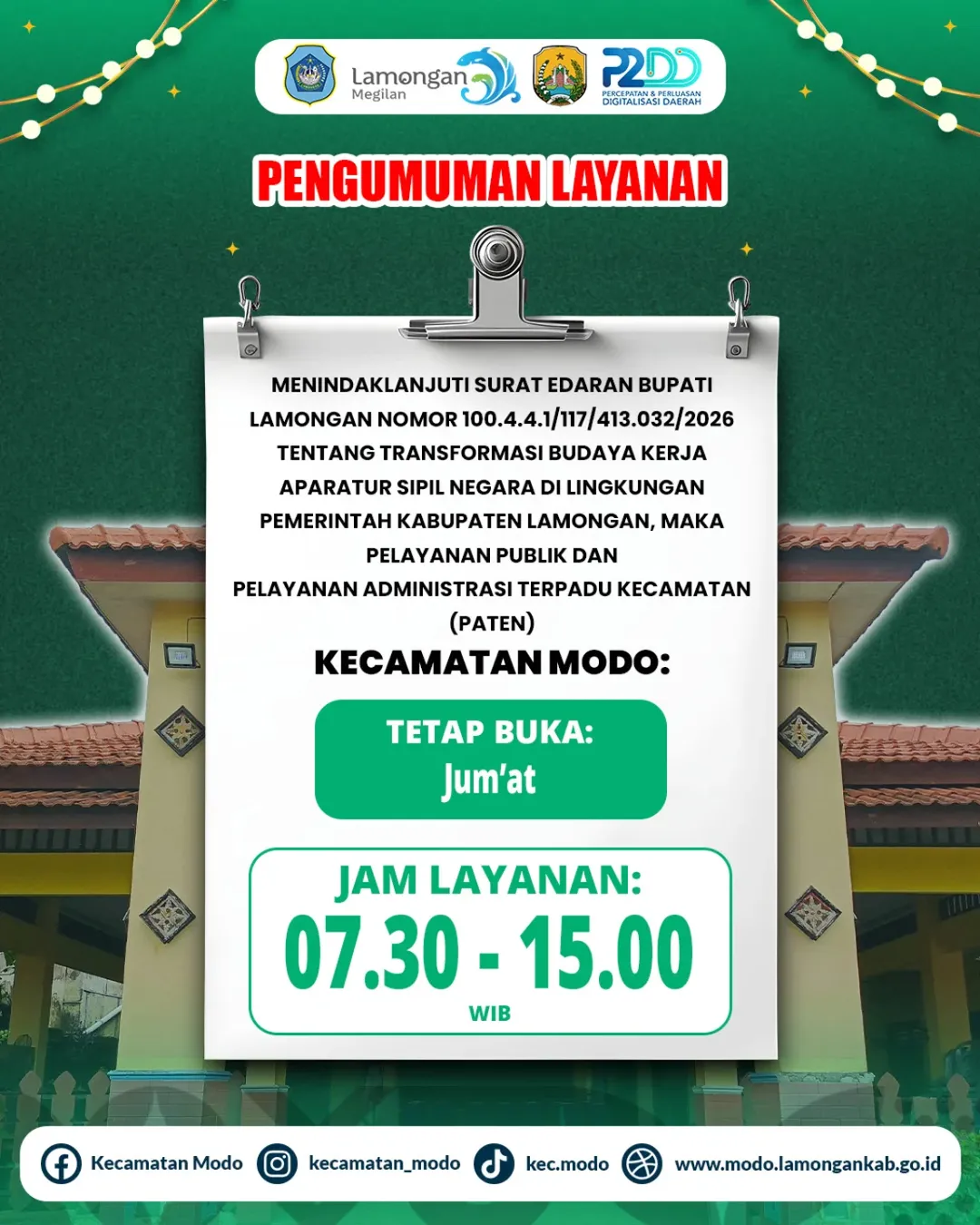 Foto: 📢 Pengumuman Layanan Publik Kecamatan Modo
