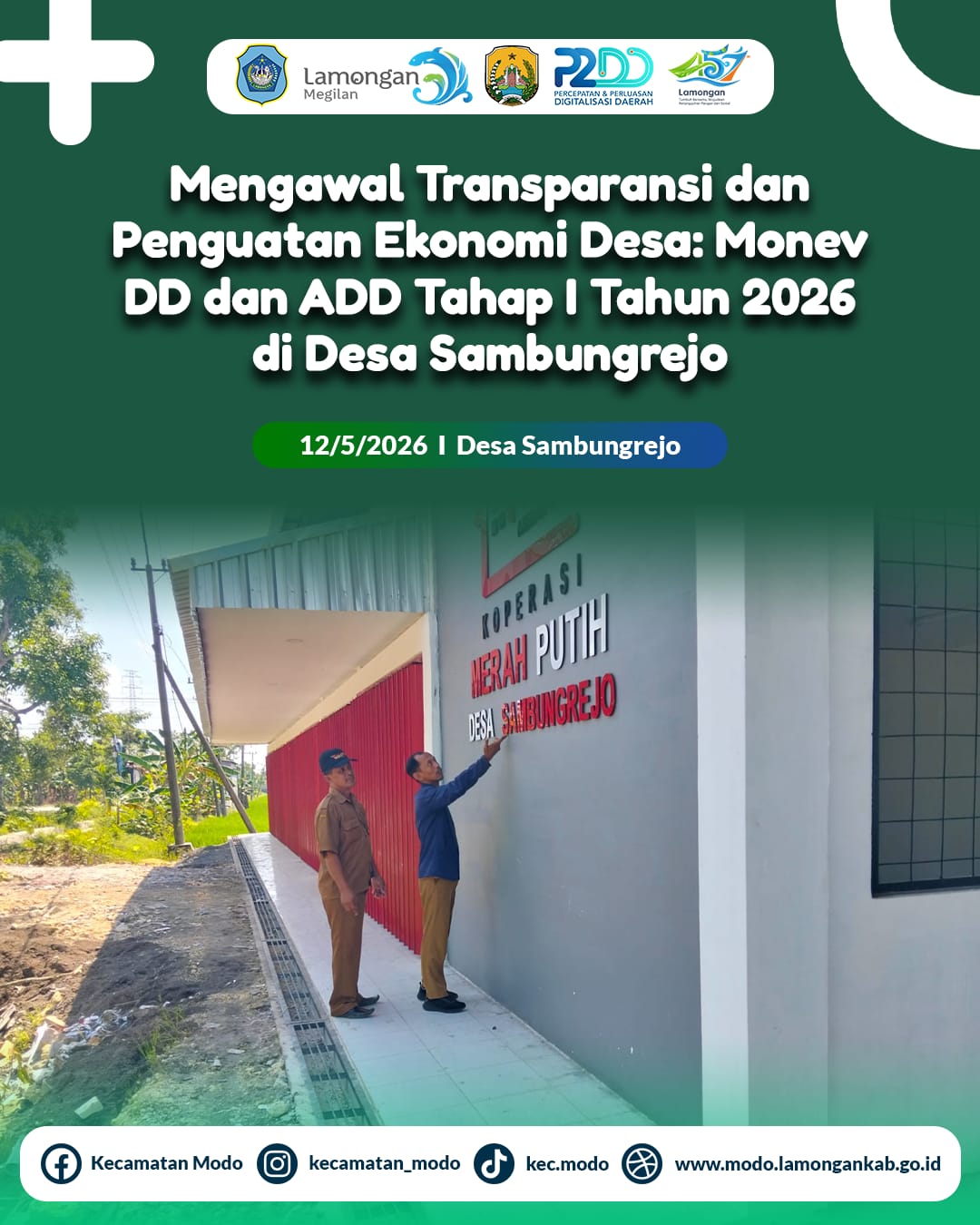 Foto: Mengawal Transparansi dan Penguatan Ekonomi Desa: Monitoring dan Evaluasi DD & ADD Tahap I Tahun 2026 di Desa Sambungrejo Kecamatan Modo