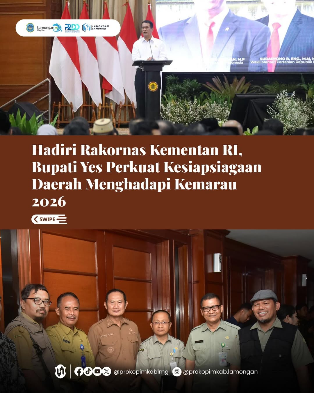 Foto: Hadiri Rakornas Kementan RI, Bupati Yes Perkuat Kesiapsiagaan Daerah Menghadapi Kemarau 2026