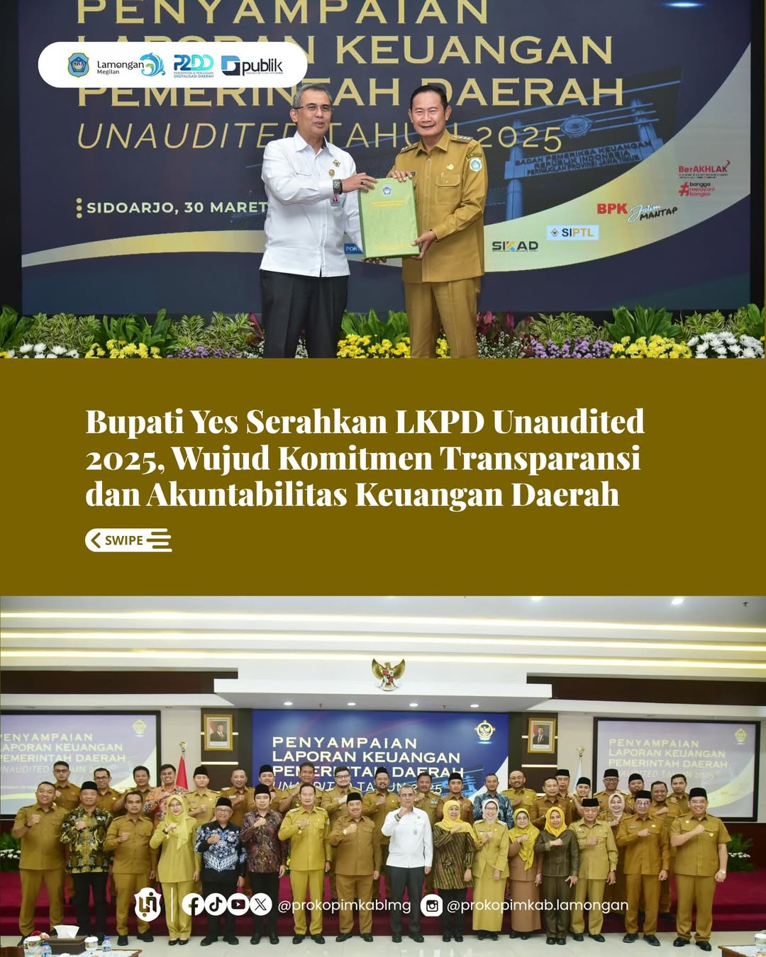 Foto: Bupati Yes Serahkan LKPD Unaudited 2025, Wujud Komitmen Transparansi dan Akuntabilitas Keuangan Daerah