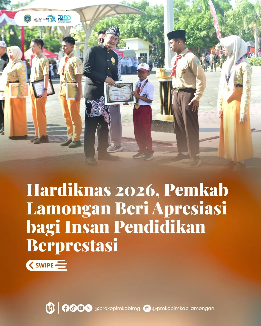 Foto: Hardiknas 2026, Pemkab Lamongan Beri Apresiasi bagi Insan Pendidikan Berprestasi