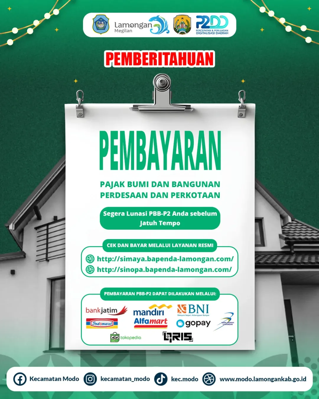 Foto: Pemberitahuan Pembayaran Pajak Bumi dan Bangunan – Perdesaan dan Perkotaan (PBB-P2)