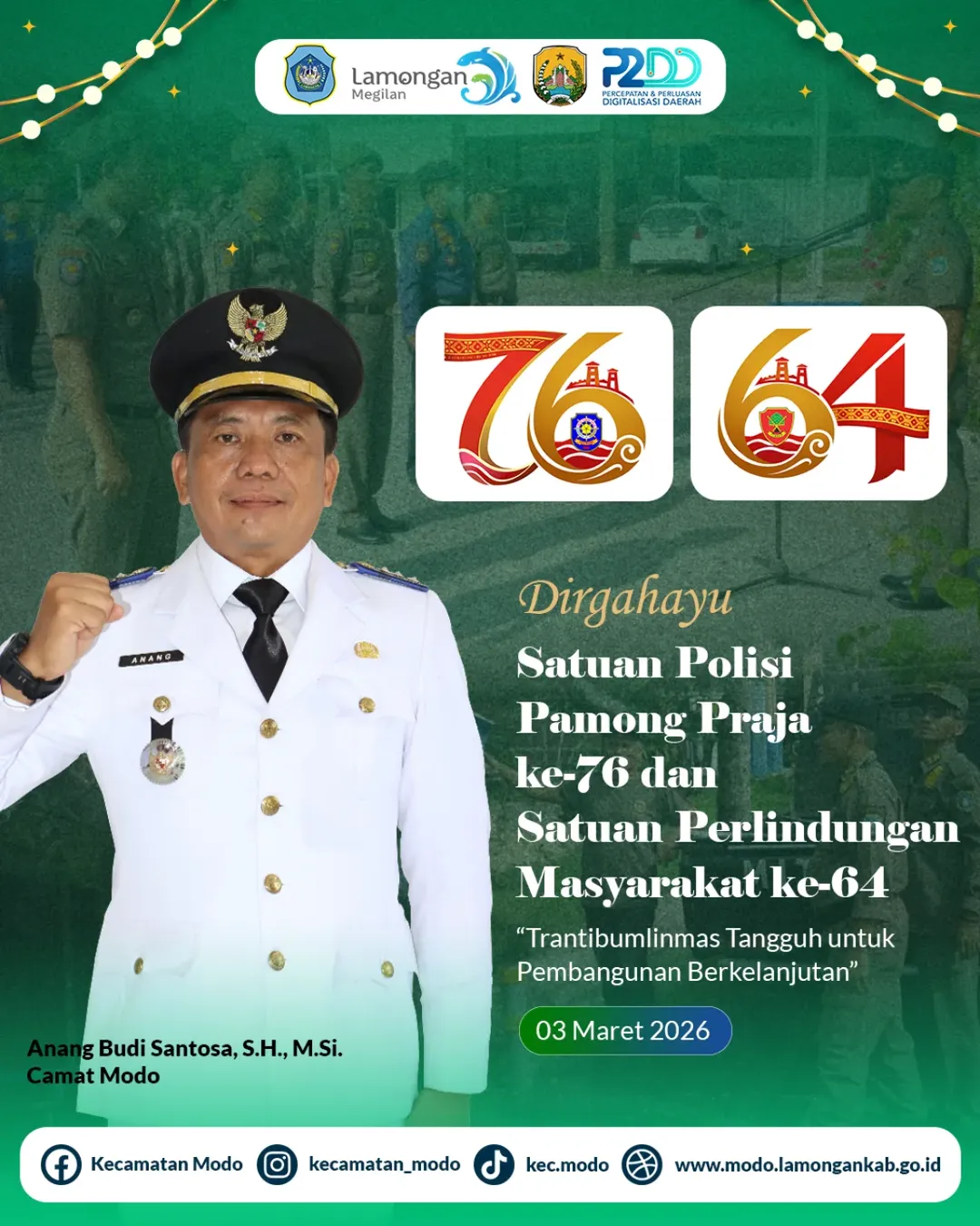 Foto: Dirgahayu Satuan Polisi Pamong Praja ke-76 dan Satuan Perlindungan Masyarakat ke-64