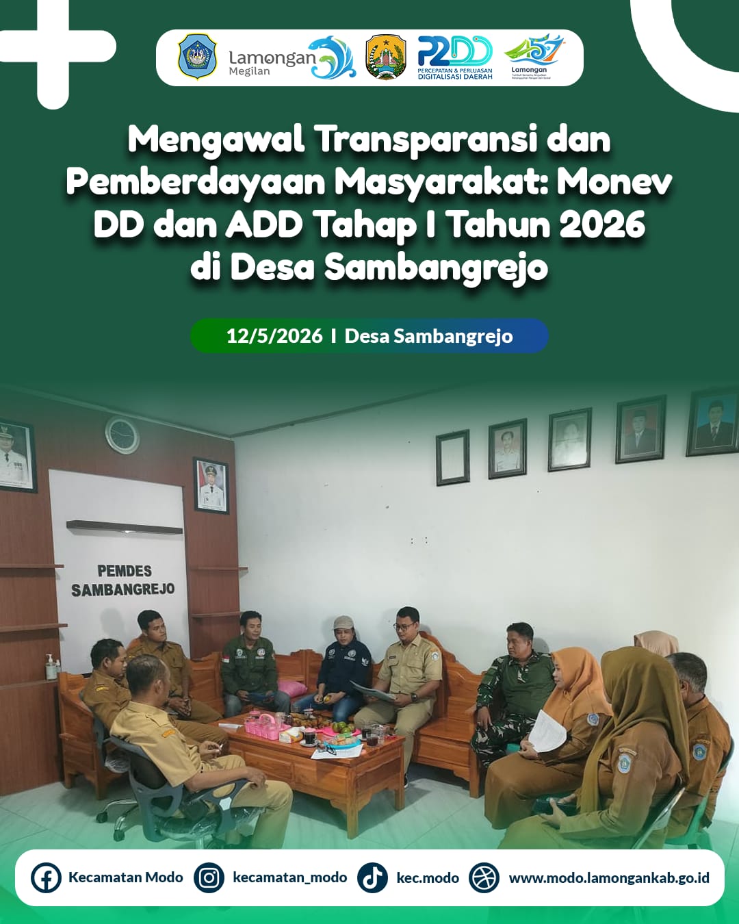 Foto: Mengawal Transparansi dan Pemberdayaan Masyarakat: Monitoring dan Evaluasi DD & ADD Tahap I Tahun 2026 di Desa Sambangrejo Kecamatan Modo