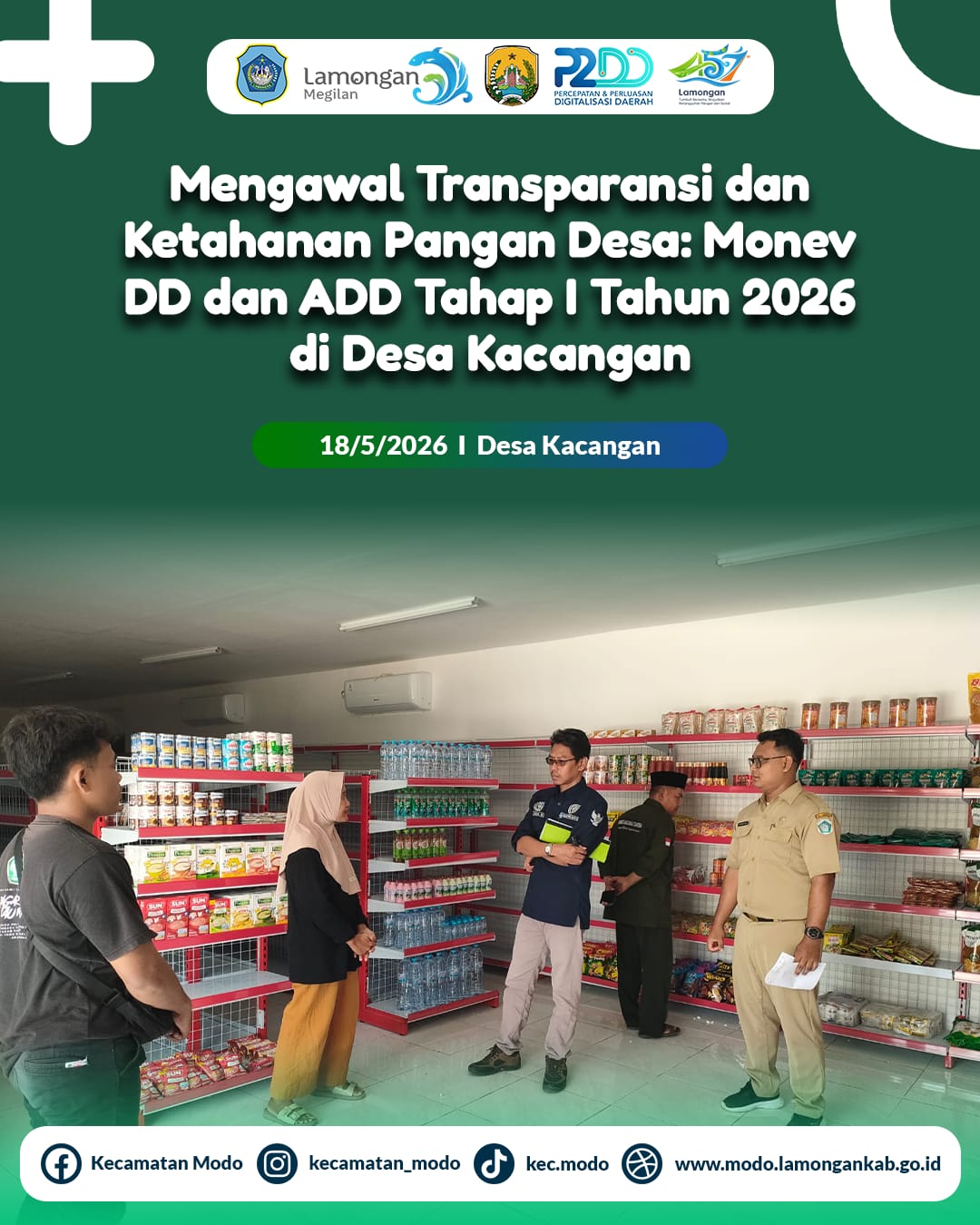 Foto: Mengawal Transparansi dan Ketahanan Pangan Desa: Monitoring dan Evaluasi DD & ADD Tahap I Tahun 2026 di Desa Kacangan Kecamatan Modo