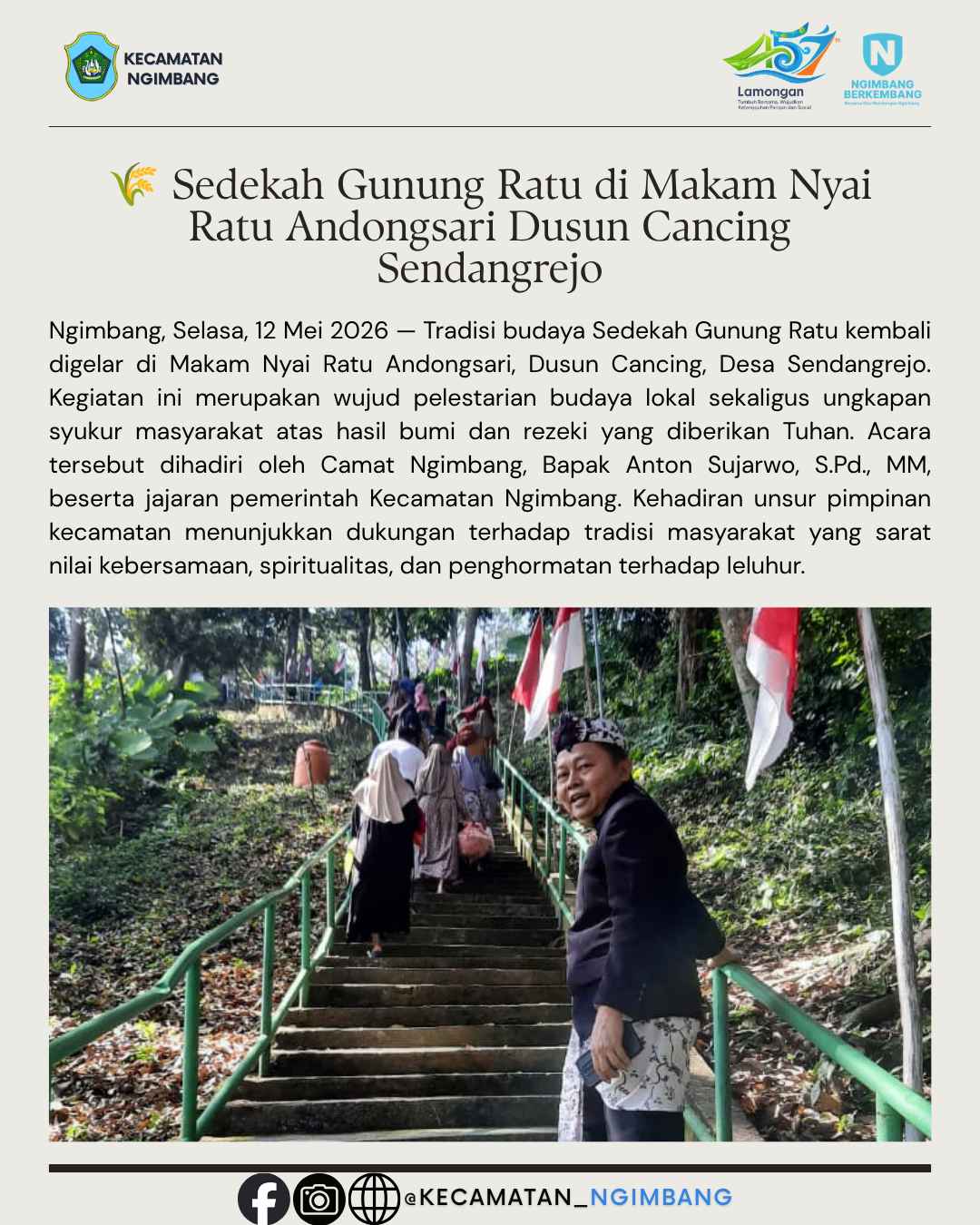 Foto: 🌾 Sedekah Gunung Ratu di Makam Nyai Ratu Andongsari Dusun Cancing Sendangrejo