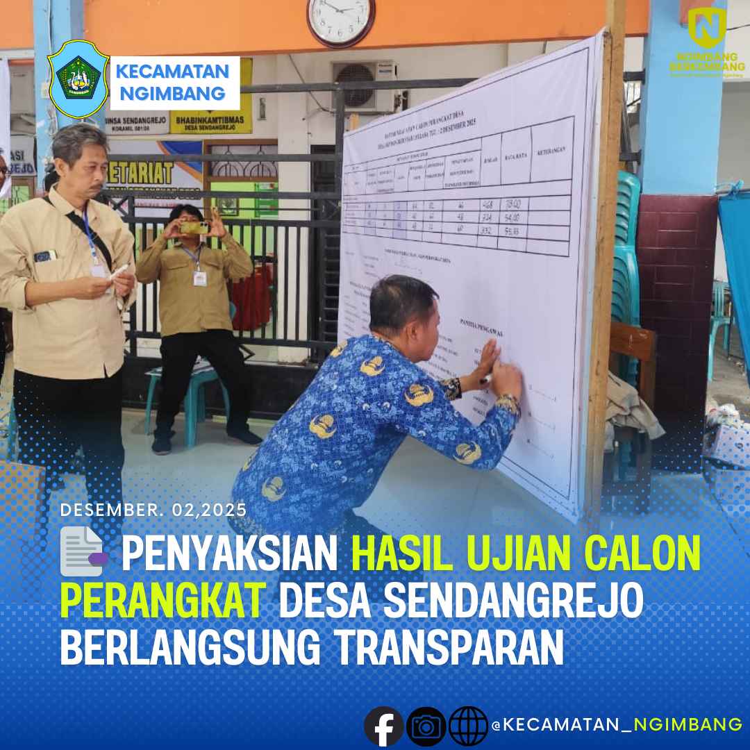 Foto: 📑 Penyaksian Hasil Ujian Calon Perangkat Desa Sendangrejo Berlangsung Transparan