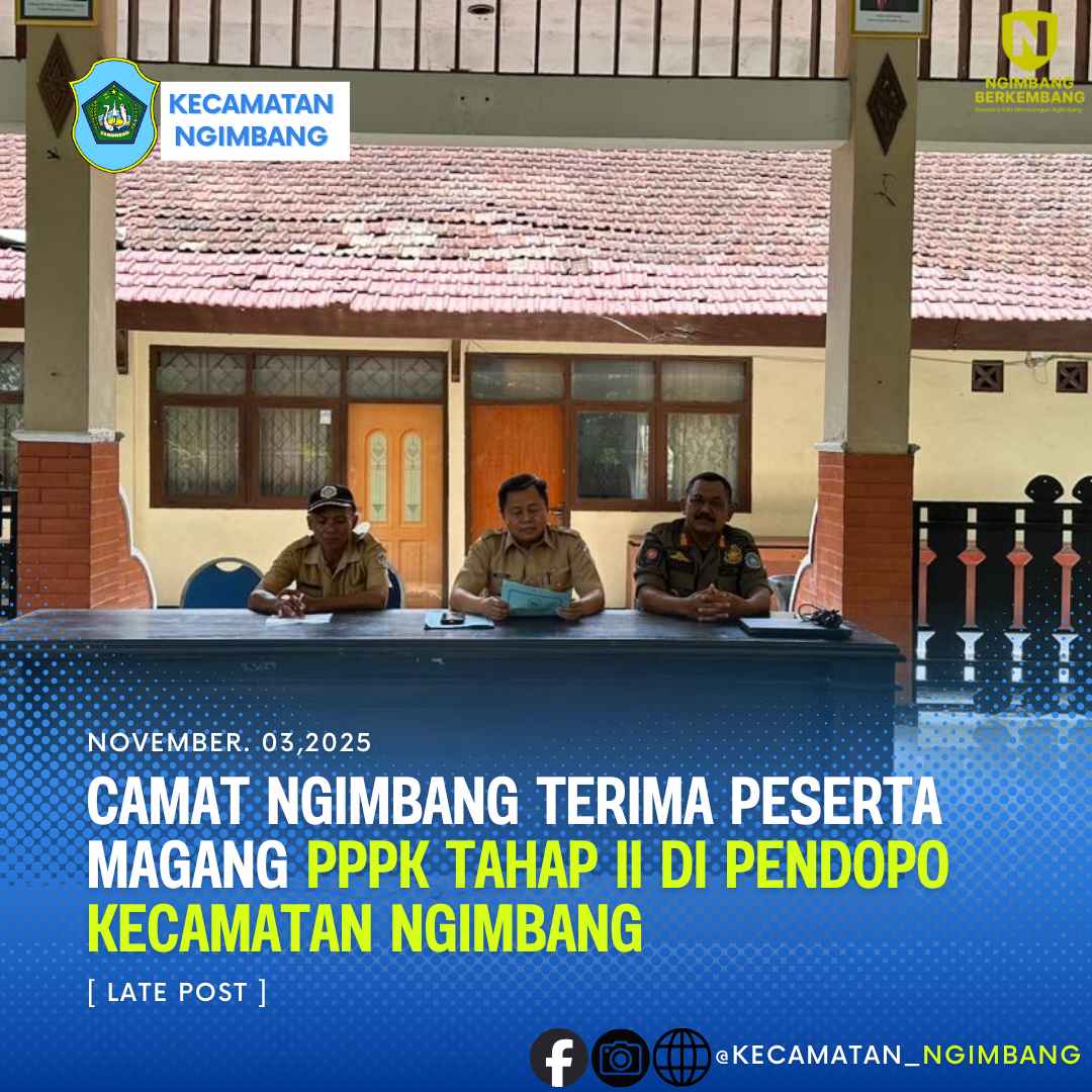 Foto: CAMAT NGIMBANG TERIMA PESERTA MAGANG PPPK TAHAP II DI PENDOPO KECAMATAN NGIMBANG