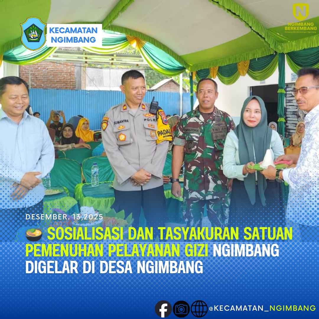 Foto: 🍲 Sosialisasi dan Tasyakuran Satuan Pemenuhan Pelayanan Gizi Ngimbang Digelar di Desa Ngimbang