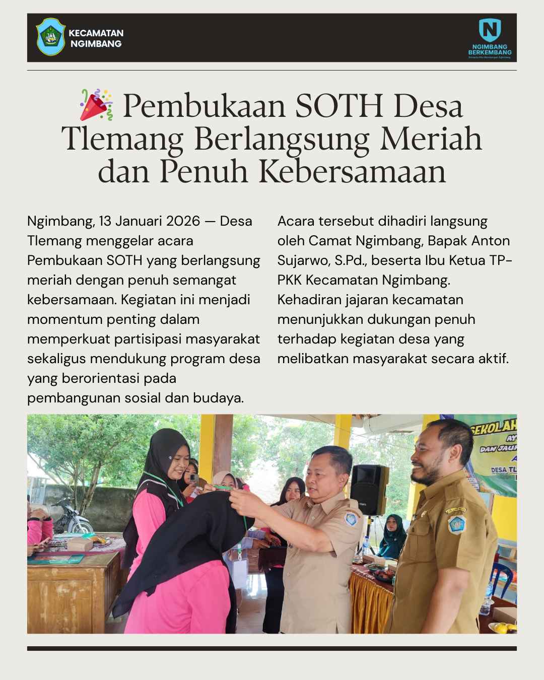 🎉 Pembukaan SOTH Desa Tlemang Berlangsung Meriah dan Penuh Kebersamaan