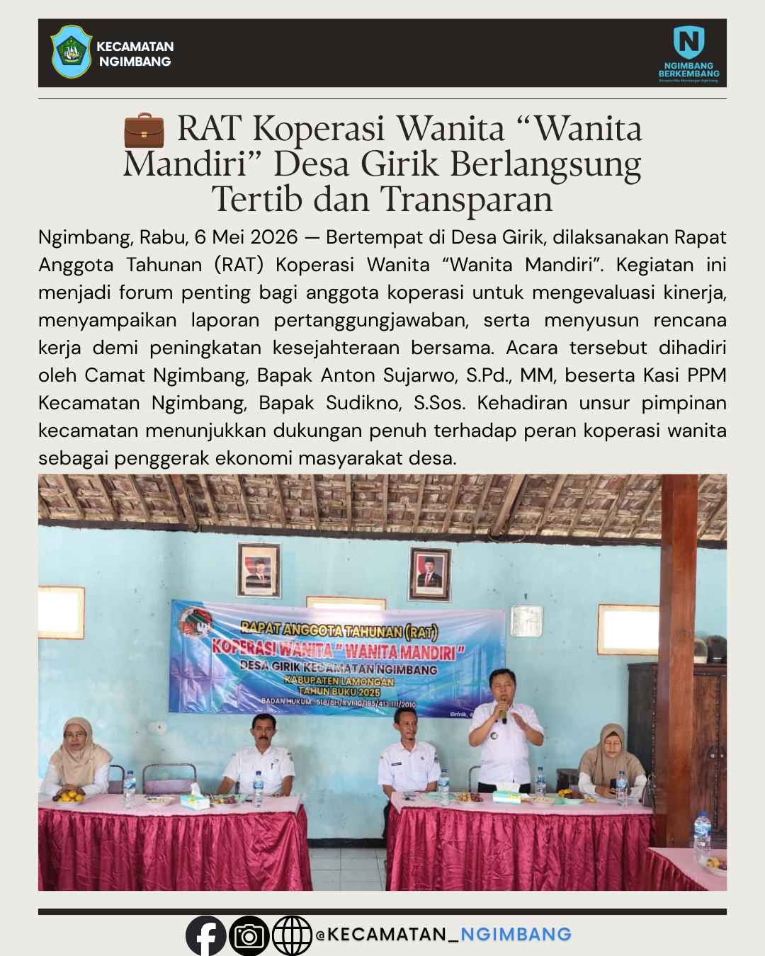 Foto: 💼 RAT Koperasi Wanita “Wanita Mandiri” Desa Girik Berlangsung Tertib dan Transparan