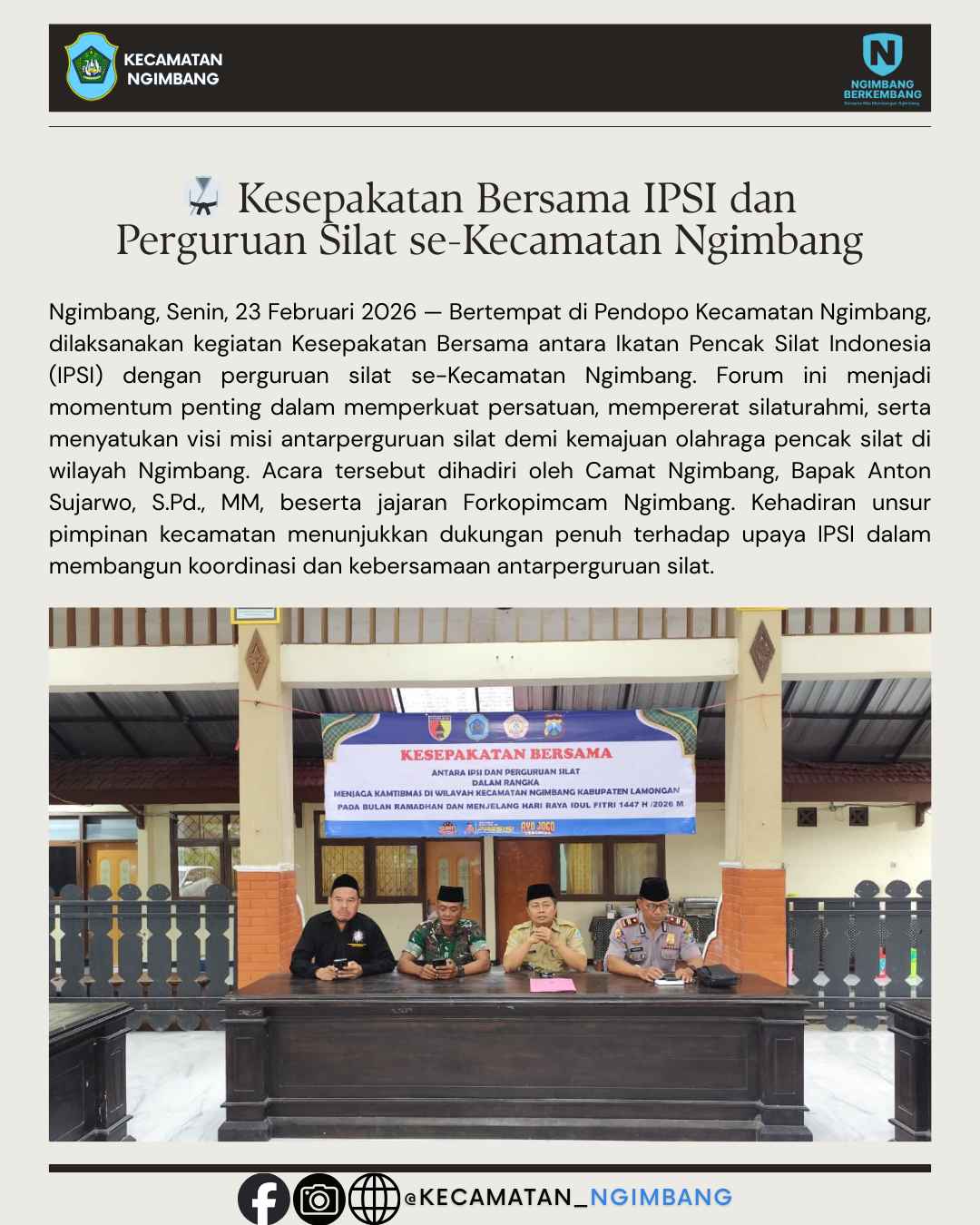 Foto: 🥋 Kesepakatan Bersama IPSI dan Perguruan Silat se-Kecamatan Ngimbang