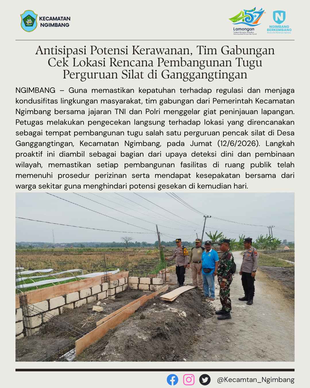 Foto: Antisipasi Potensi Kerawanan, Tim Gabungan Cek Lokasi Rencana Pembangunan Tugu Perguruan Silat di Ganggangtingan