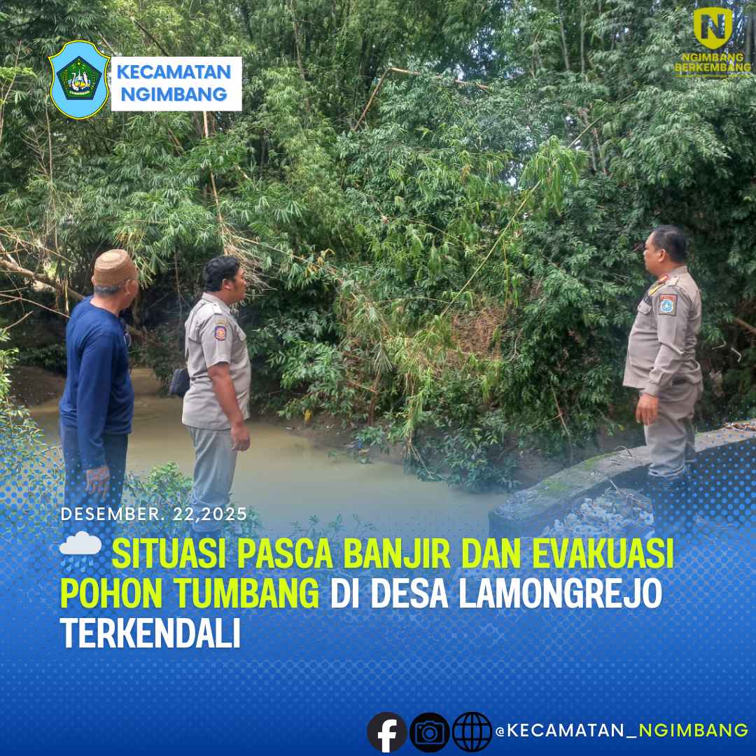 Foto: 🌧️ Situasi Pasca Banjir dan Evakuasi Pohon Tumbang di Desa Lamongrejo Terkendali