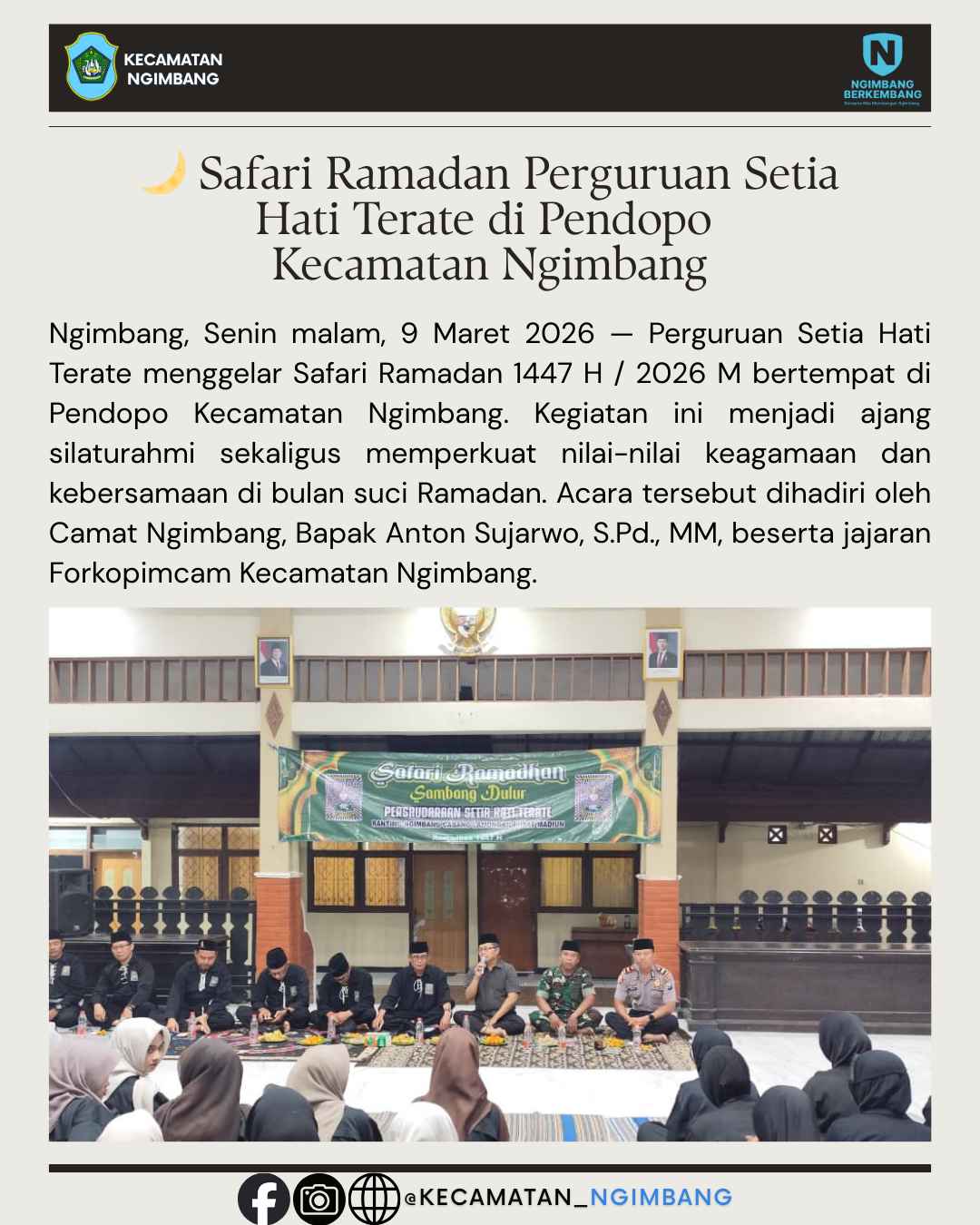 Foto: 🌙 Safari Ramadan Perguruan Setia Hati Terate di Pendopo Kecamatan Ngimbang