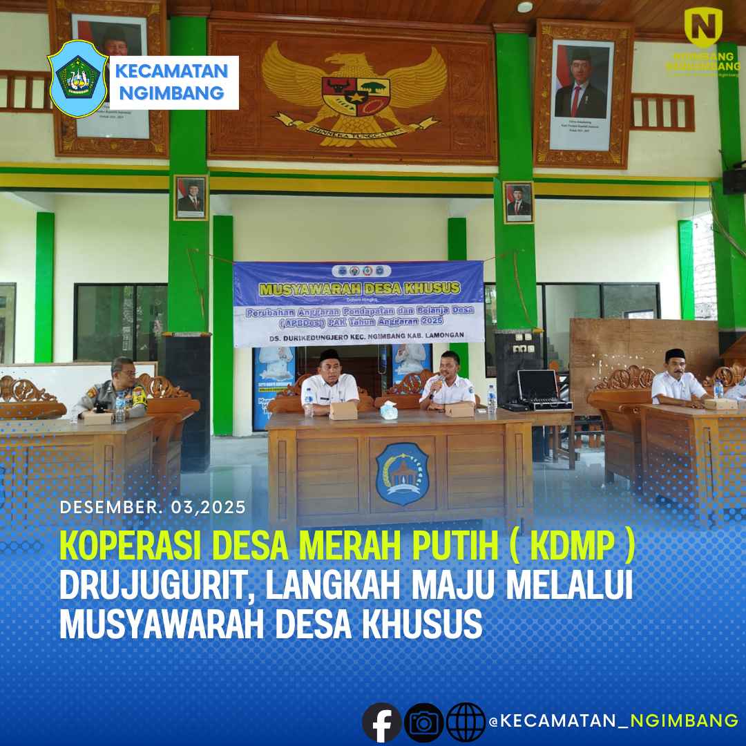 Foto: KOPERASI DESA MERAH PUTIH ( KDMP ) DRUJUGURIT, LANGKAH MAJU MELALUI MUSYAWARAH DESA KHUSUS