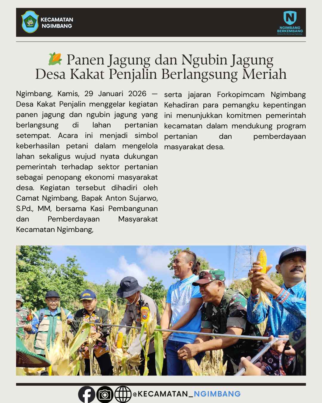 🌽 Panen Jagung dan Ngubin Jagung Desa Kakat Penjalin Berlangsung Meriah