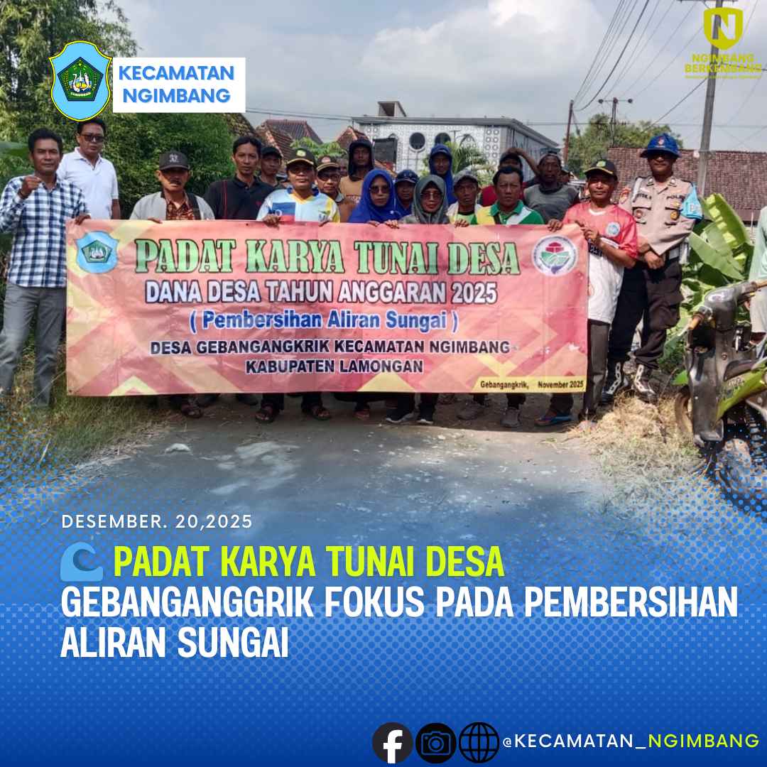 Foto: 🌊 Padat Karya Tunai Desa Gebanganggrik Fokus pada Pembersihan Aliran Sungai