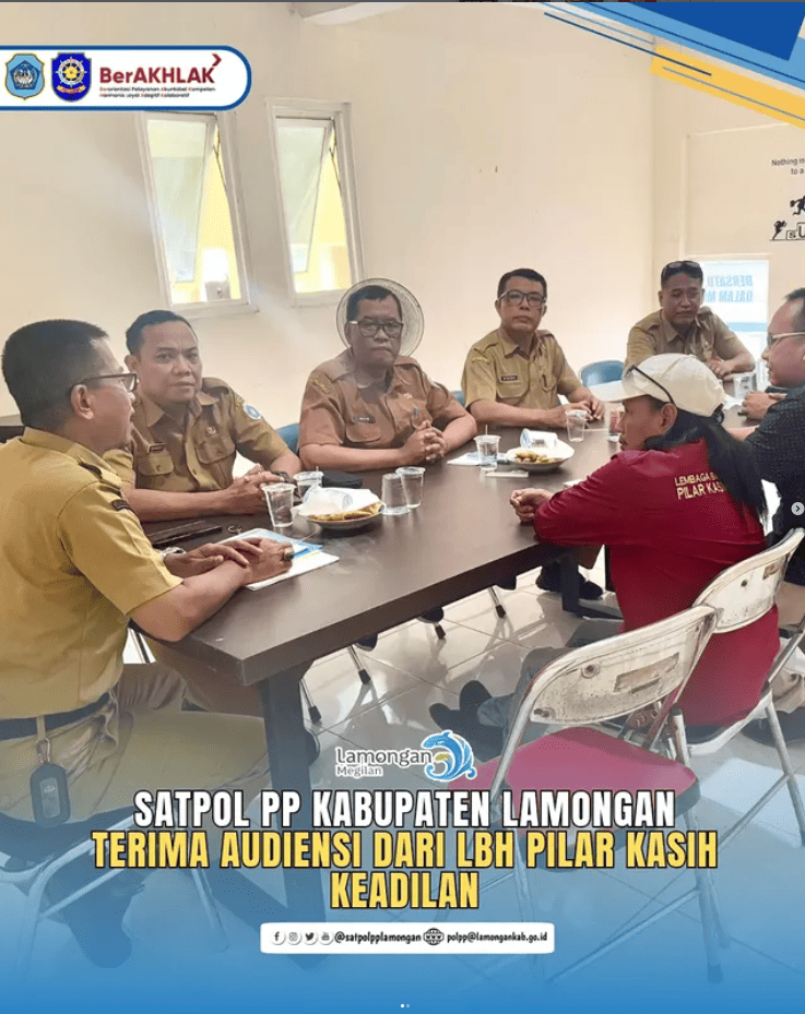 Foto: SATPOL PP LAMONGAN TERIMA AUDIENSI DARI LBH PILAR KASIH KEADILAN LAMONGAN