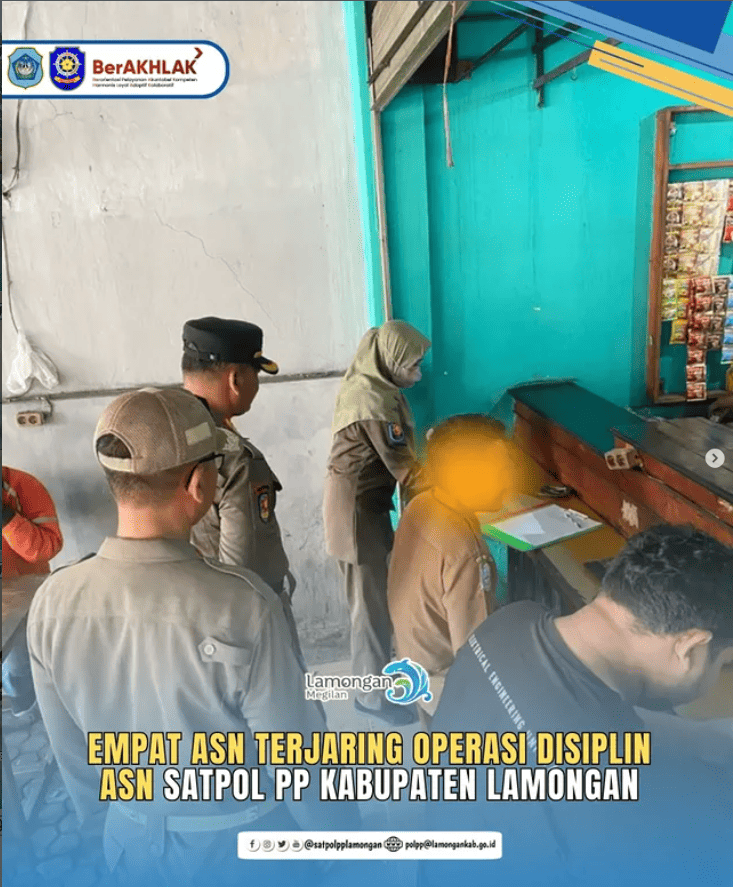 Foto: Satpol PP Kabupaten Lamongan Laksanakan Operasi Disiplin ASN di Pusat Perbelanjaan