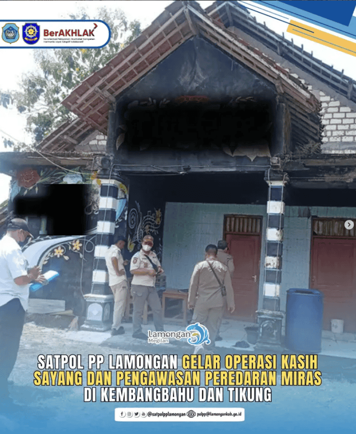 Foto: Satpol PP Lamongan Gelar Operasi Kasih Sayang dan Pengawasan Peredaran Miras di Kembangbahu dan Tikung