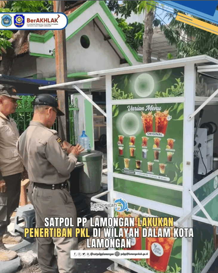 Foto: Penertiban PKL, Satpol PP Lamongan Wujudkan Ketertiban Ruang Publik